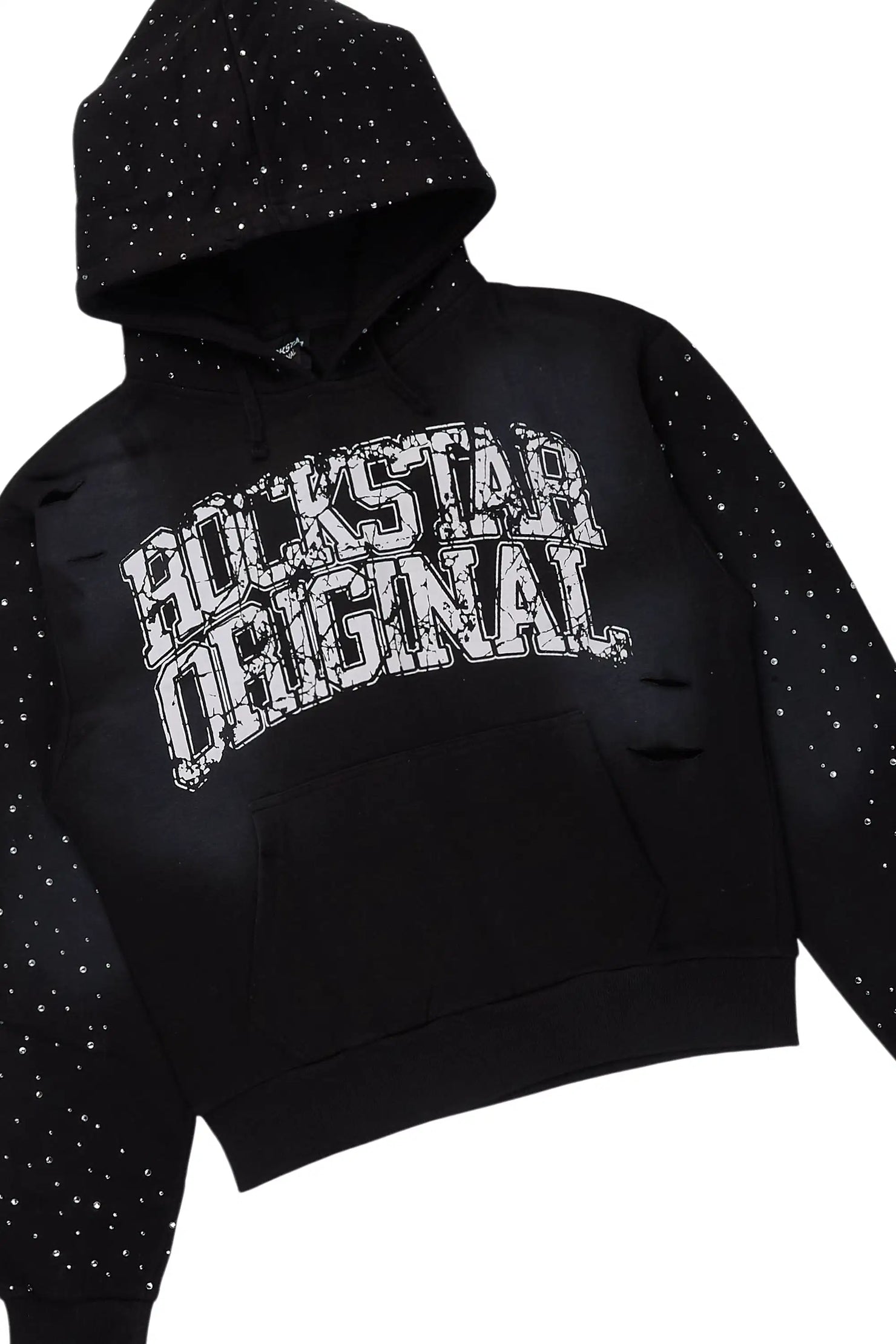 Koreena Black Rhinestone Stacked Trackset