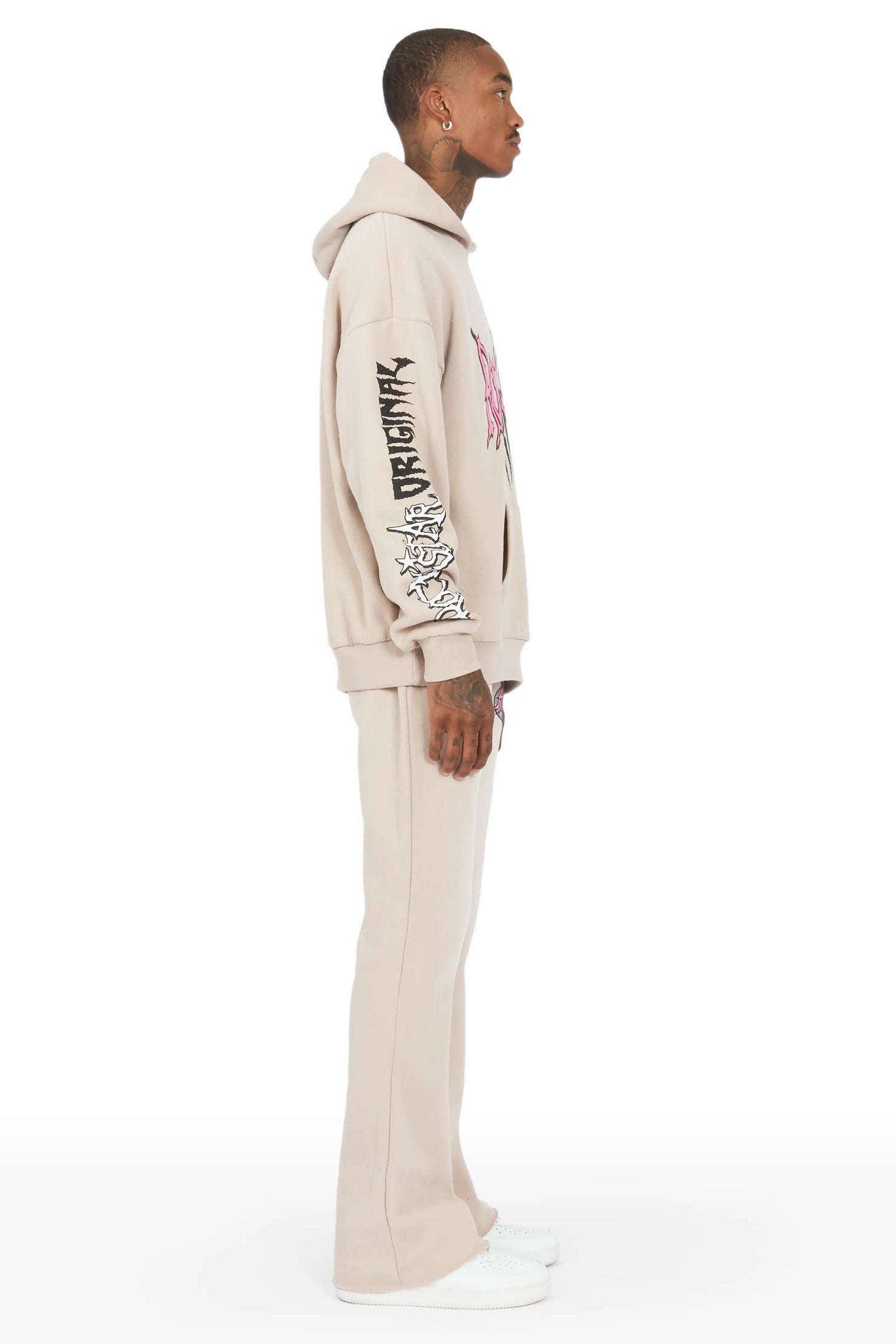 Hawkey Taupe Hoodie/Flare Trackset