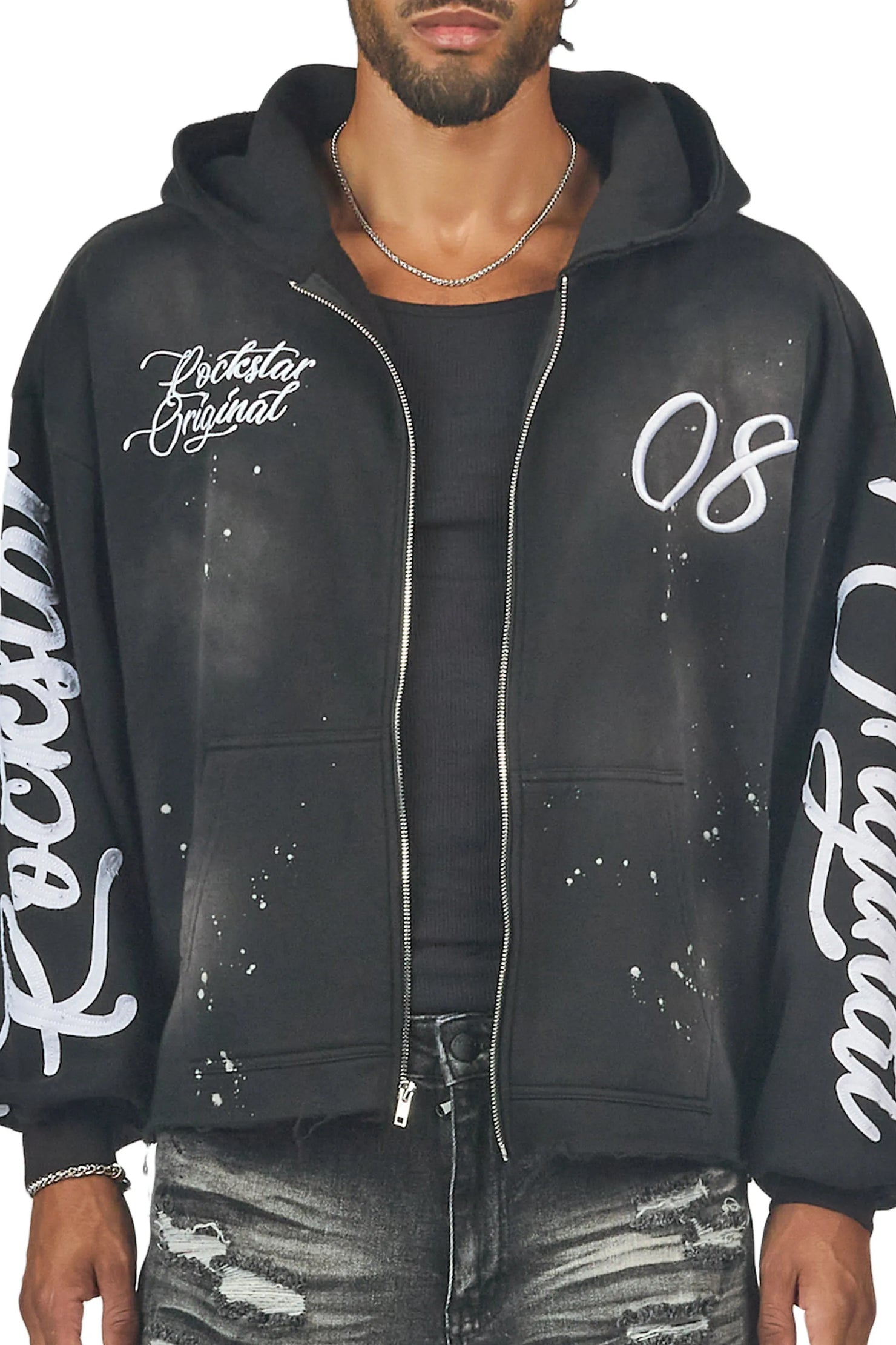 Hanif Black Zip Up Hoodie