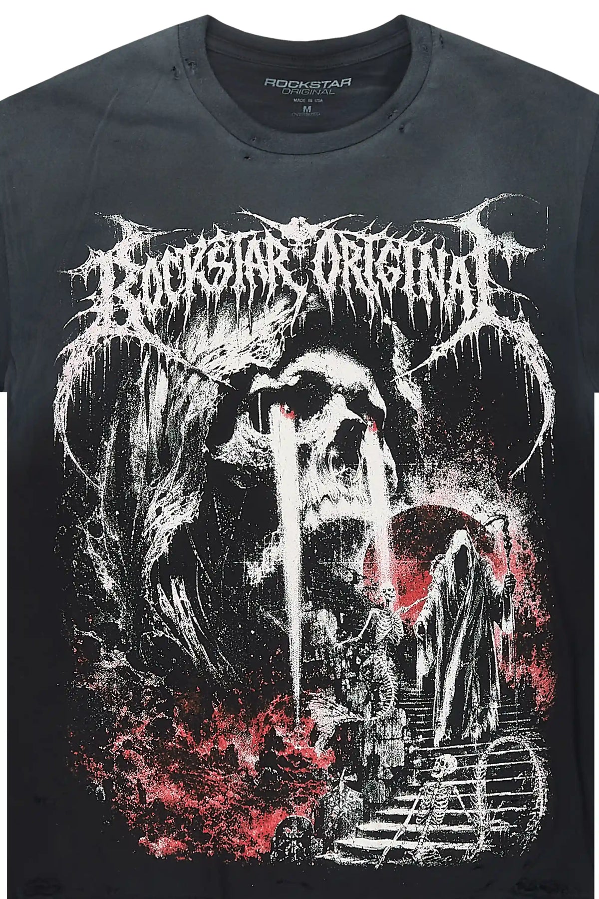 Kellanzo Black Oversized Graphic T-Shirt