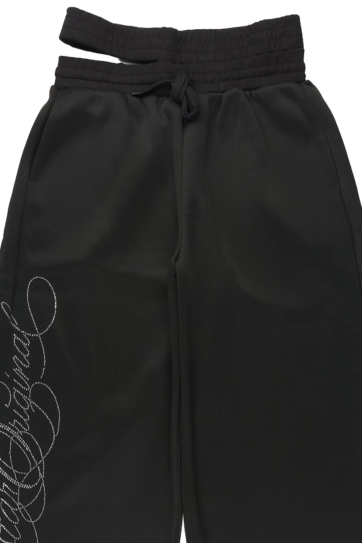 Sharhonda Black Rhinestone Baggy Track Pant