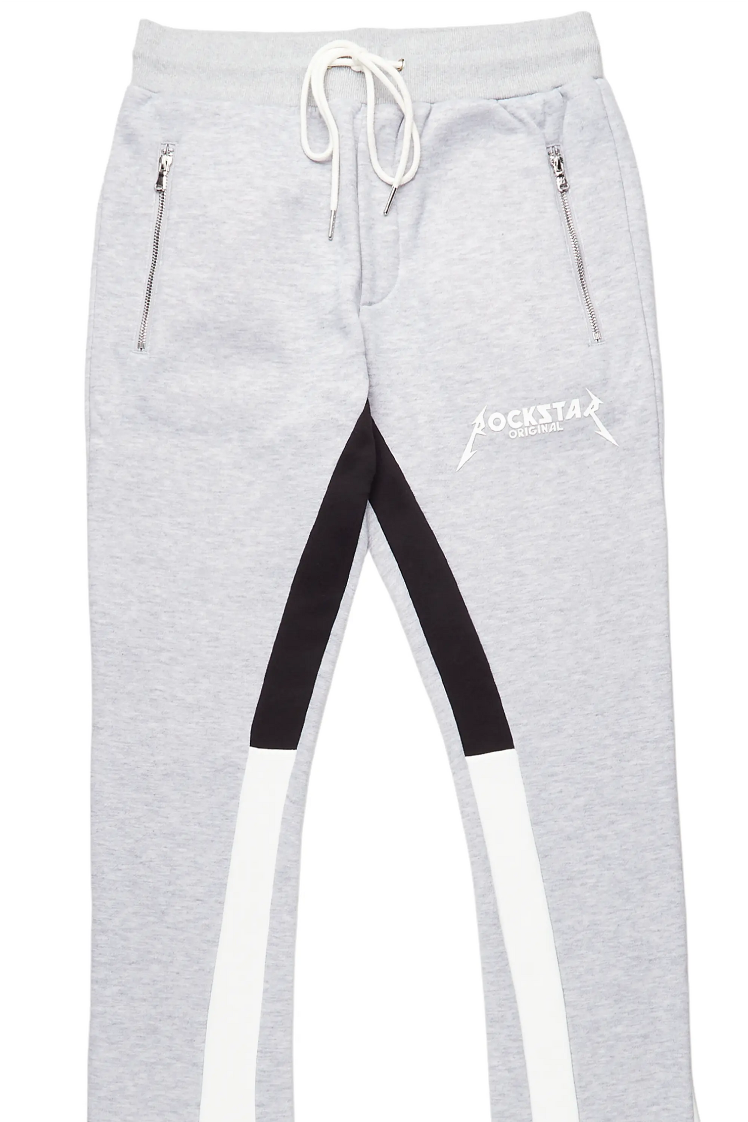 Everest Heather Grey Stacked Flare Track Pant