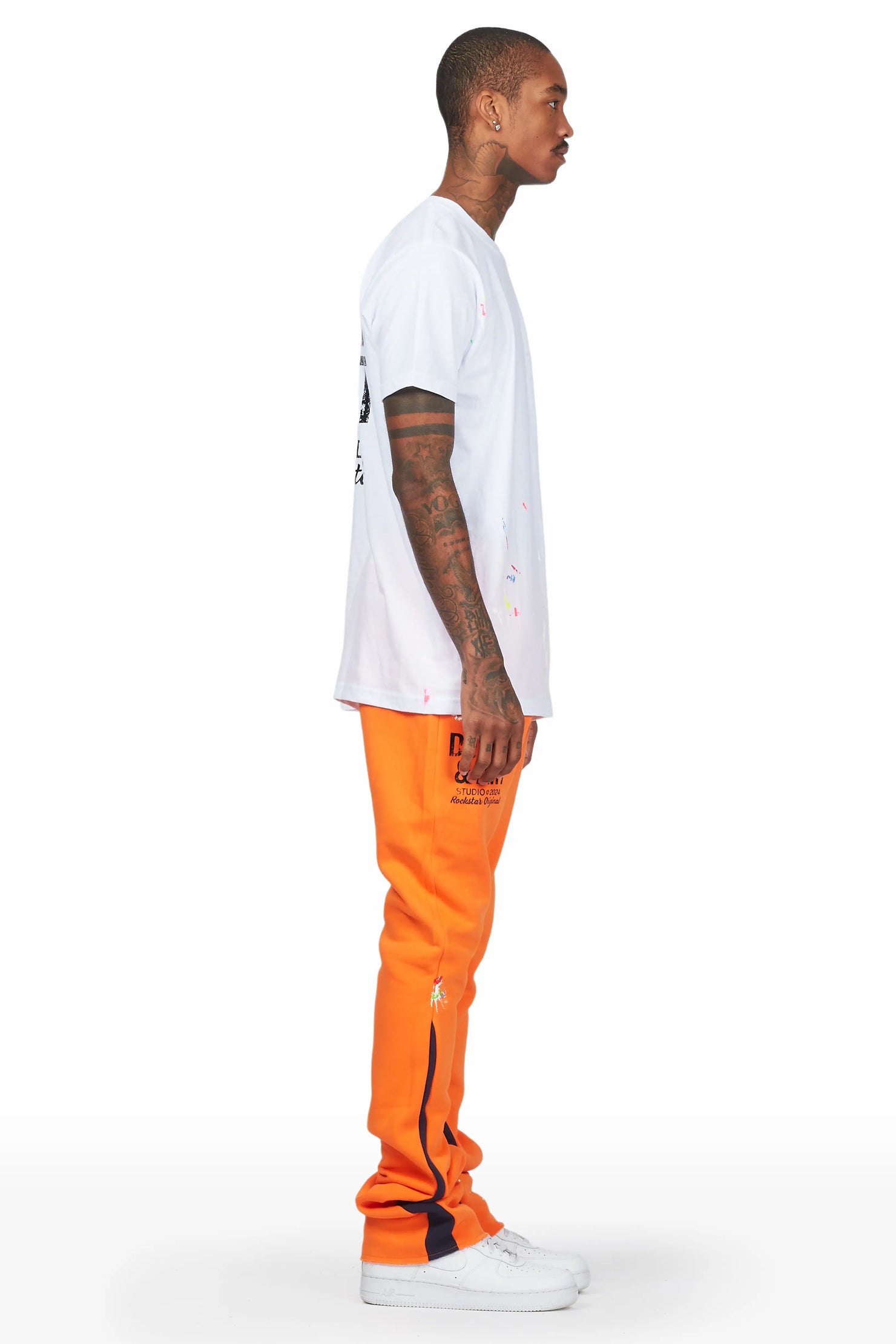 Mancha White/Orange T-Shirt Stacked Flare Track Set