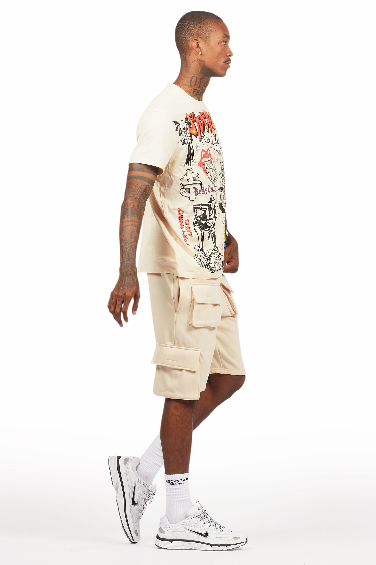 Shoota Beige/Black Short Set