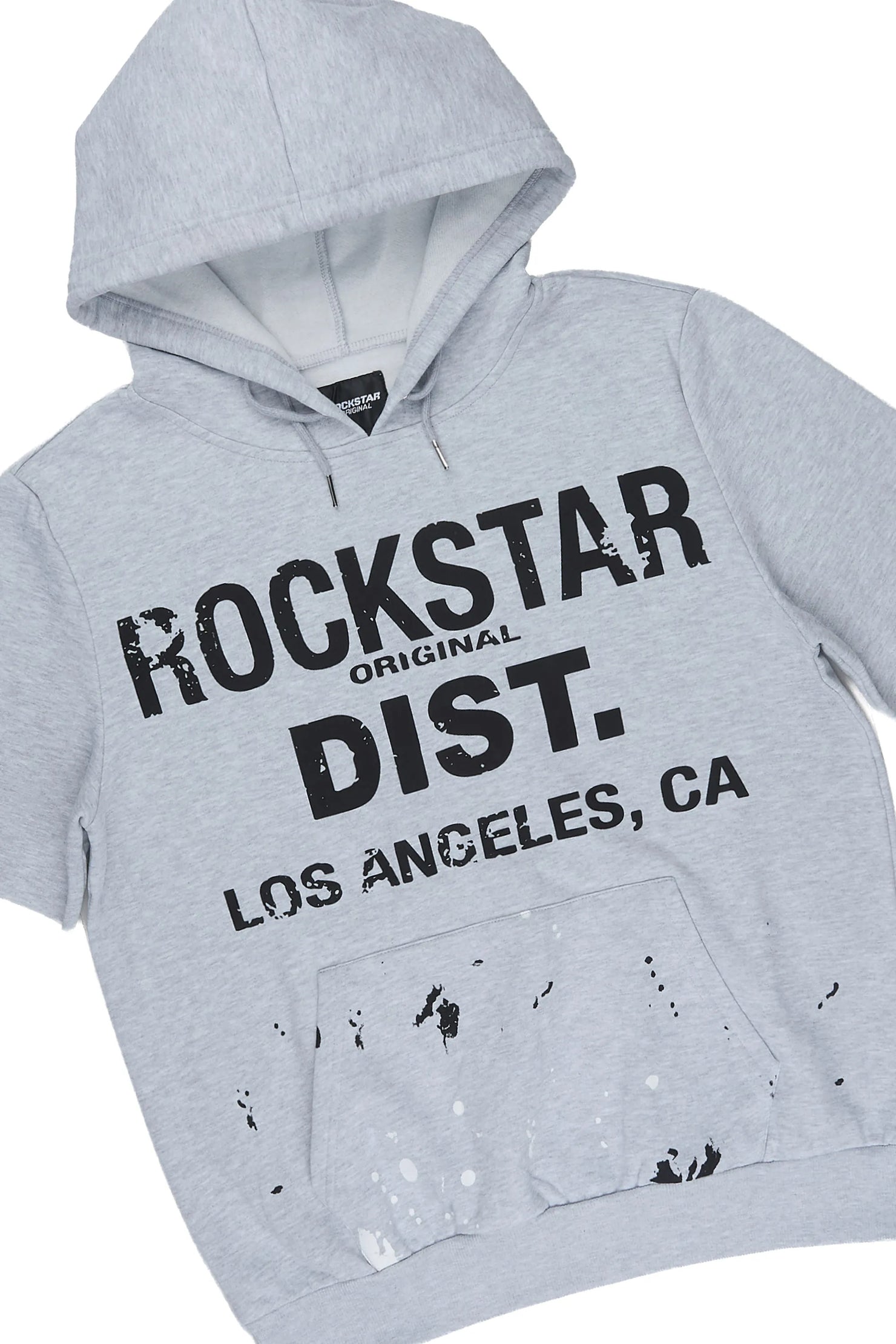 Scottie Heather Grey Cut Sleeve Hoodie Short Set