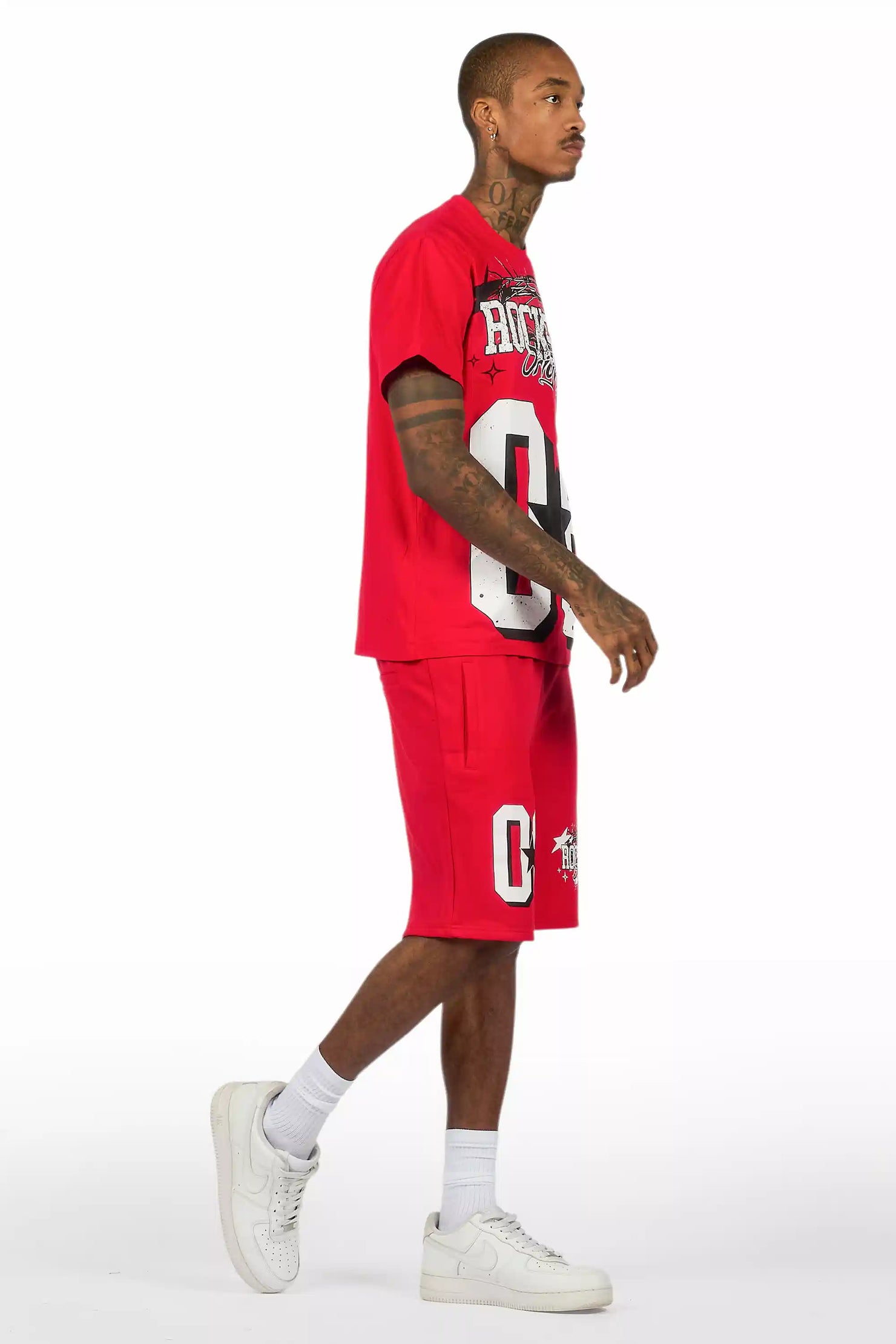 Allstar Red/White T-Shirt Short Set