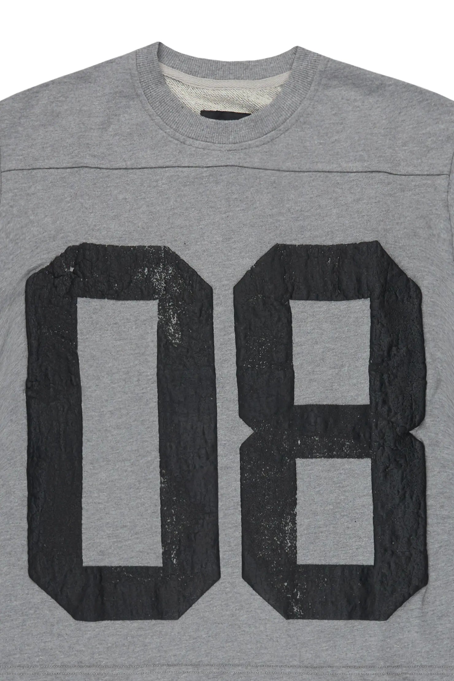 Boys Outline Heather Grey French Terry T-Shirt