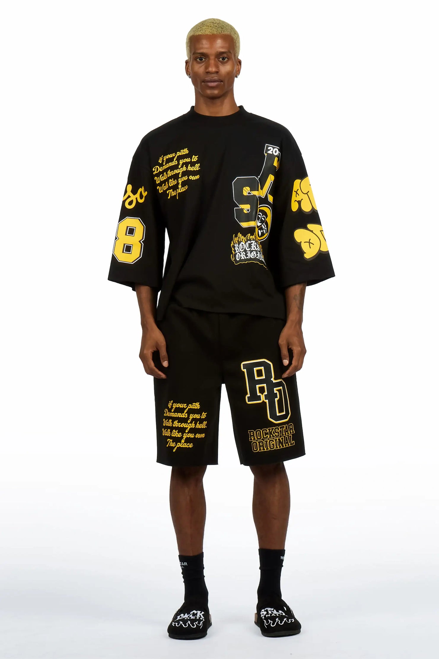 Leslaw Black T-Shirt/Short Set