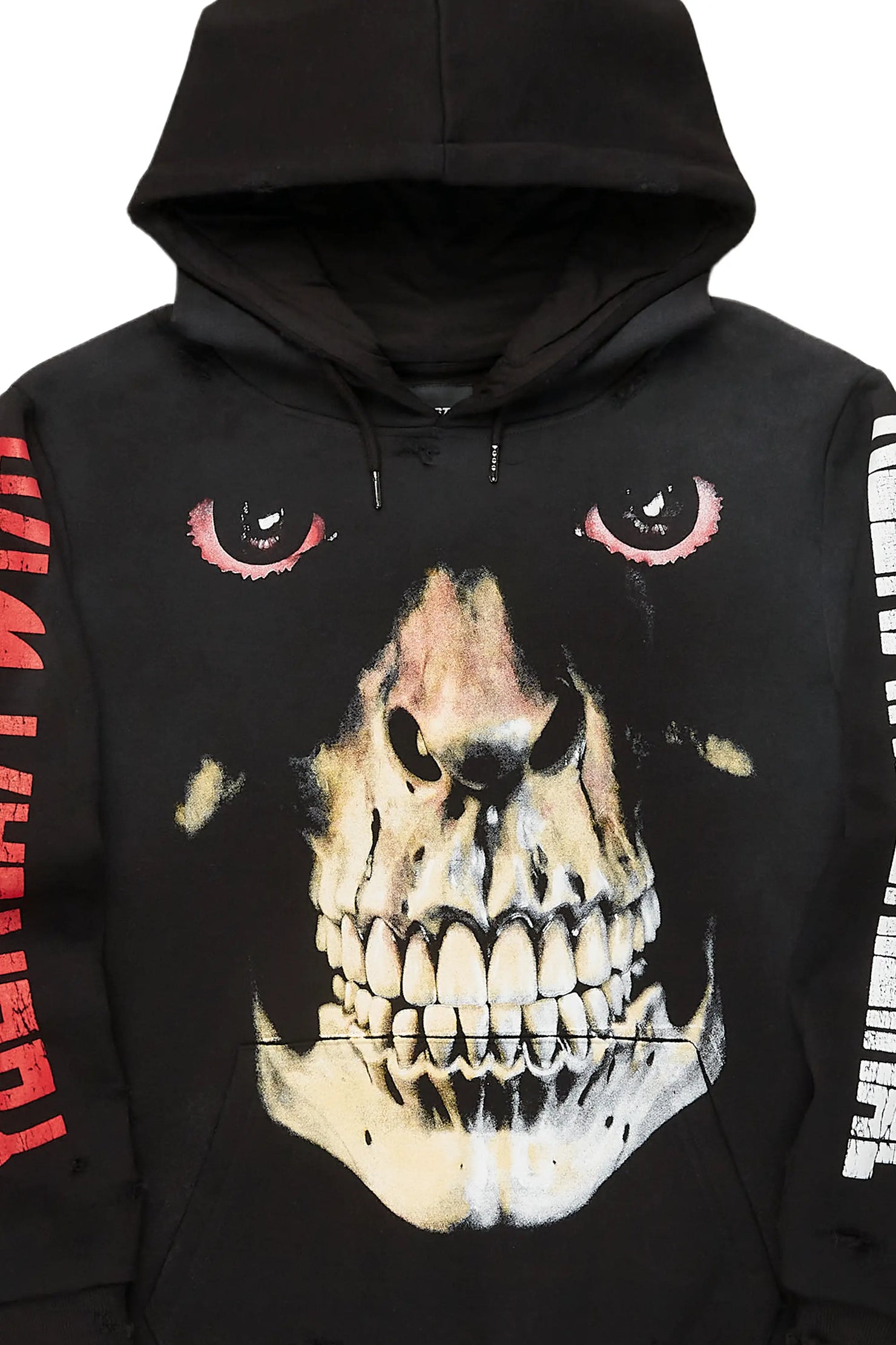 Dunebi Black Distressed Graphic Hoodie