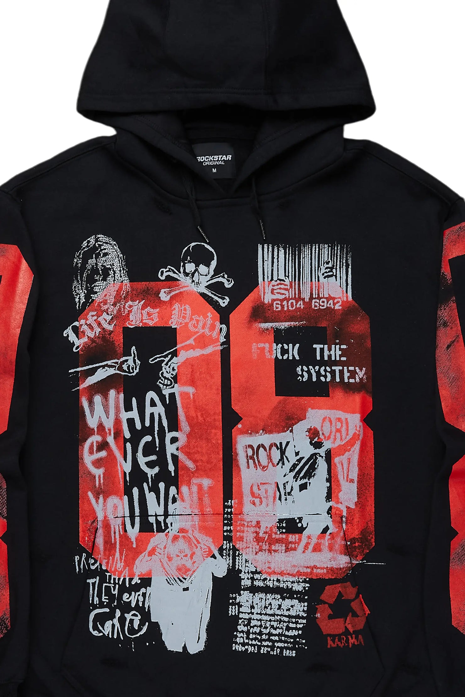 Grill Black Distressed Graphic Hoodie