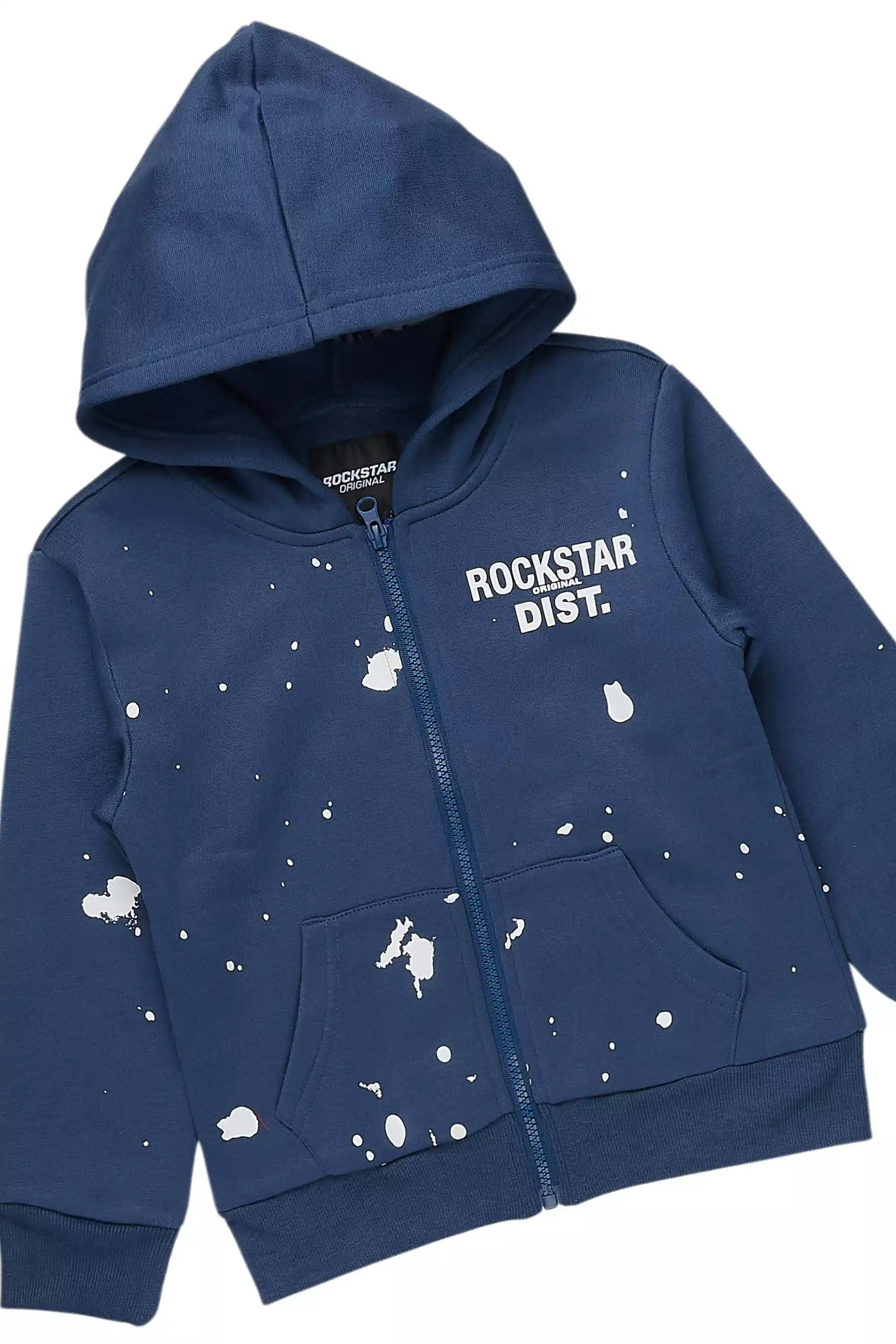 Girls Halloway Navy Zip Up Stacked Flare Track Set