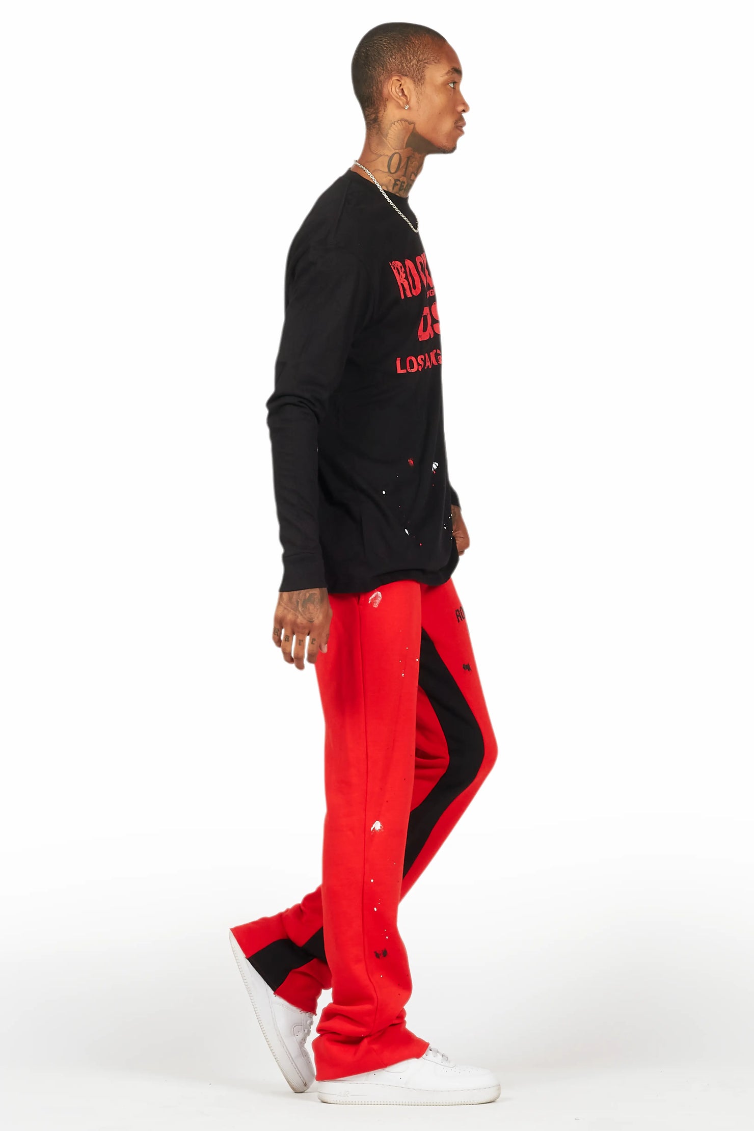Scottie Red/Black Long Sleeve T-Shirt/Baggy Pant Set