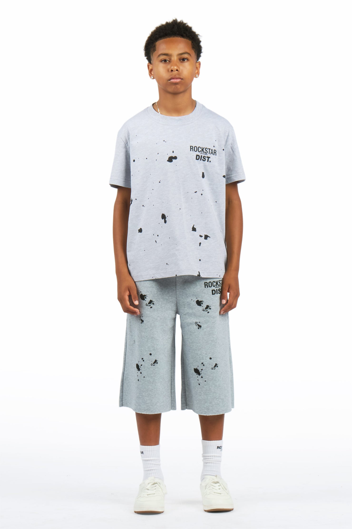 Boys Raffer Heather Grey/Heather Grey T-Shirt Jort Set