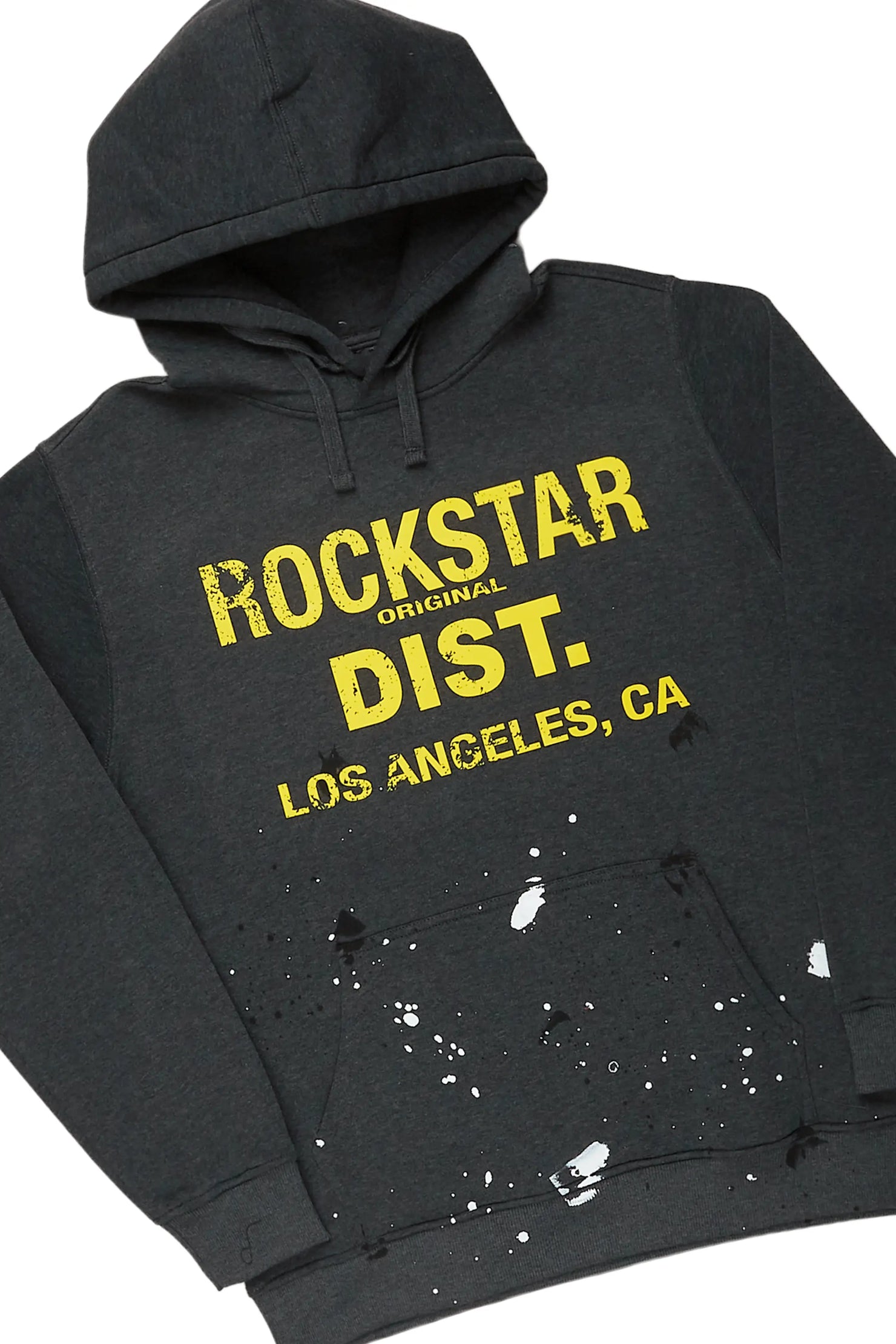 Scottie Charcoal/Yellow Paint Splatter Hoodie/Stacked Flare Track Set