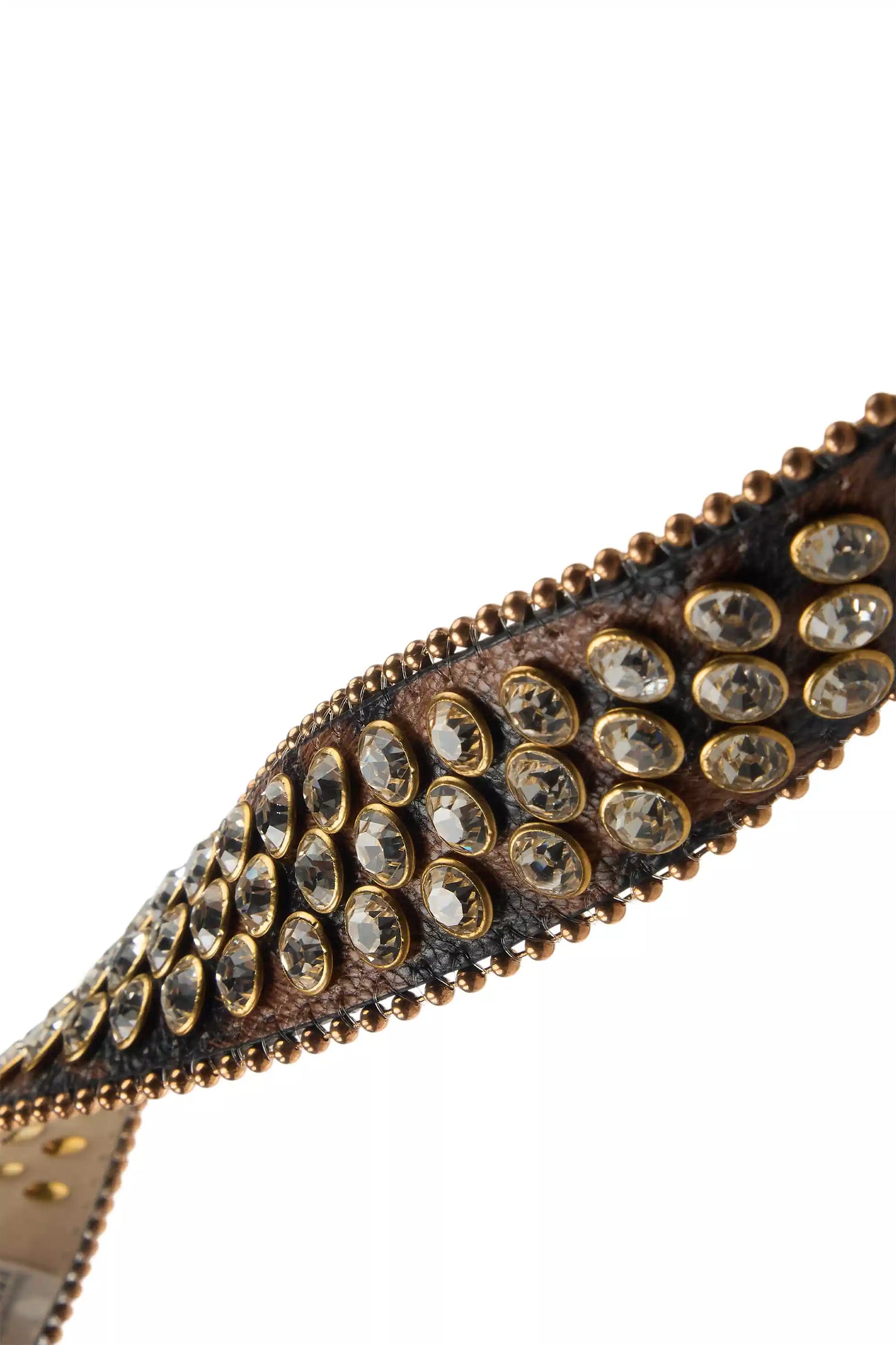 Dalia Brown Cheetah Print Rhinestone Belt