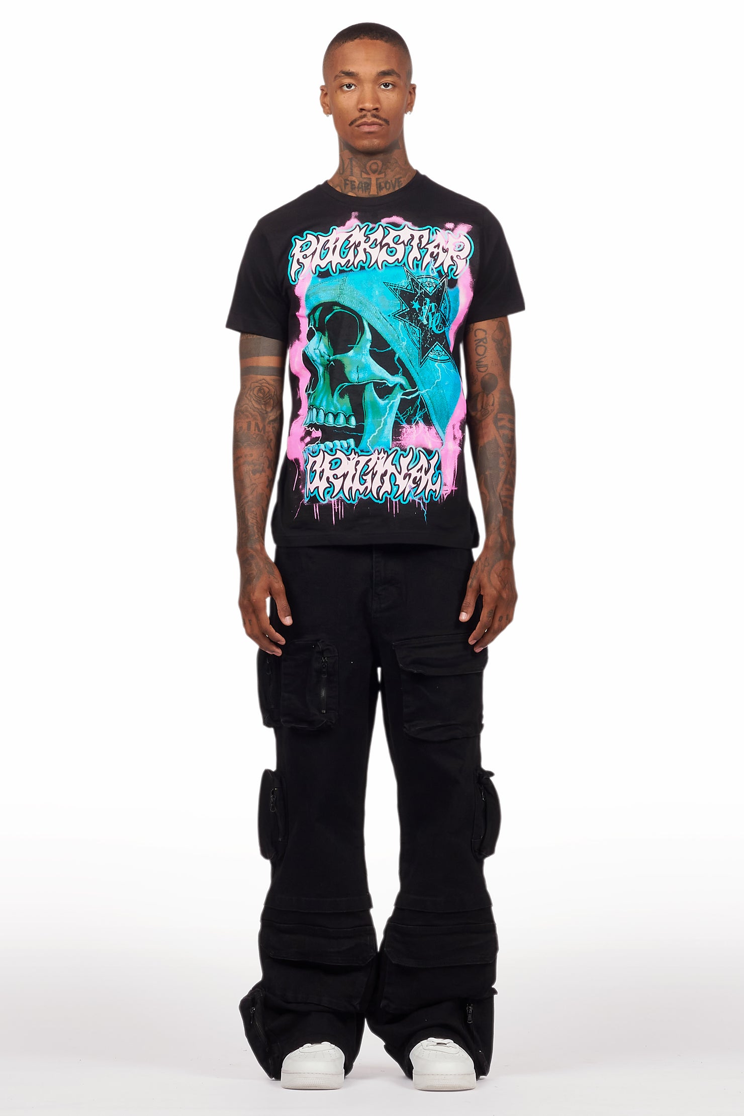 Pocketeer Black Baggy Cargo Fit Jean