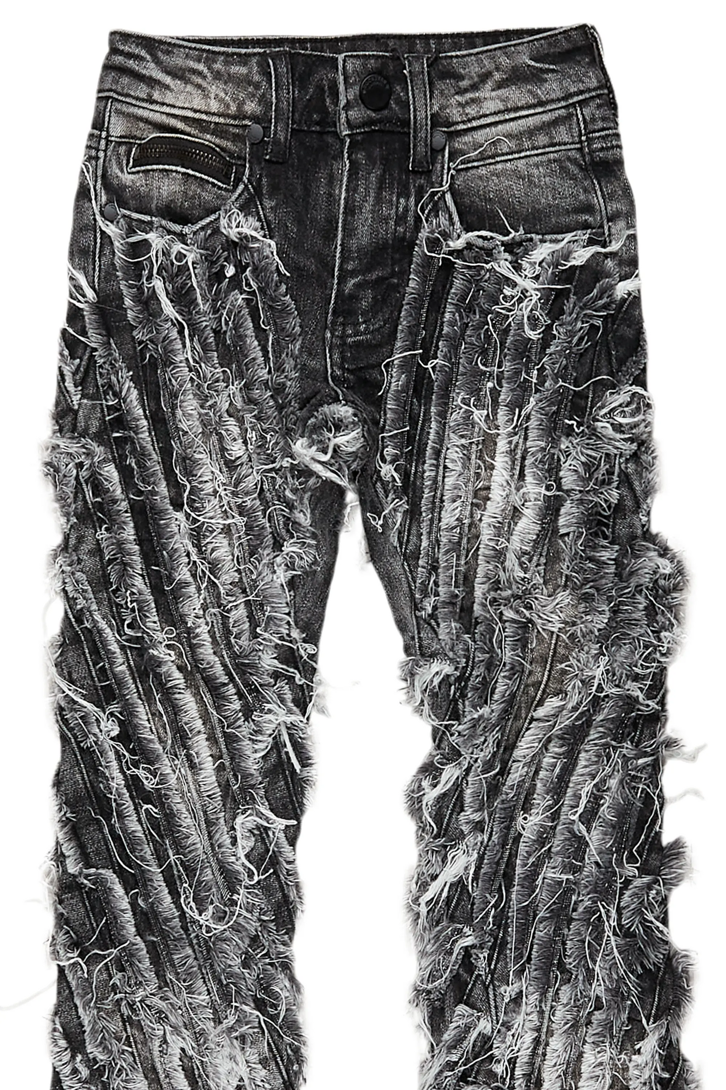 Boys Figg Dark Grey Stacked Flare Jean