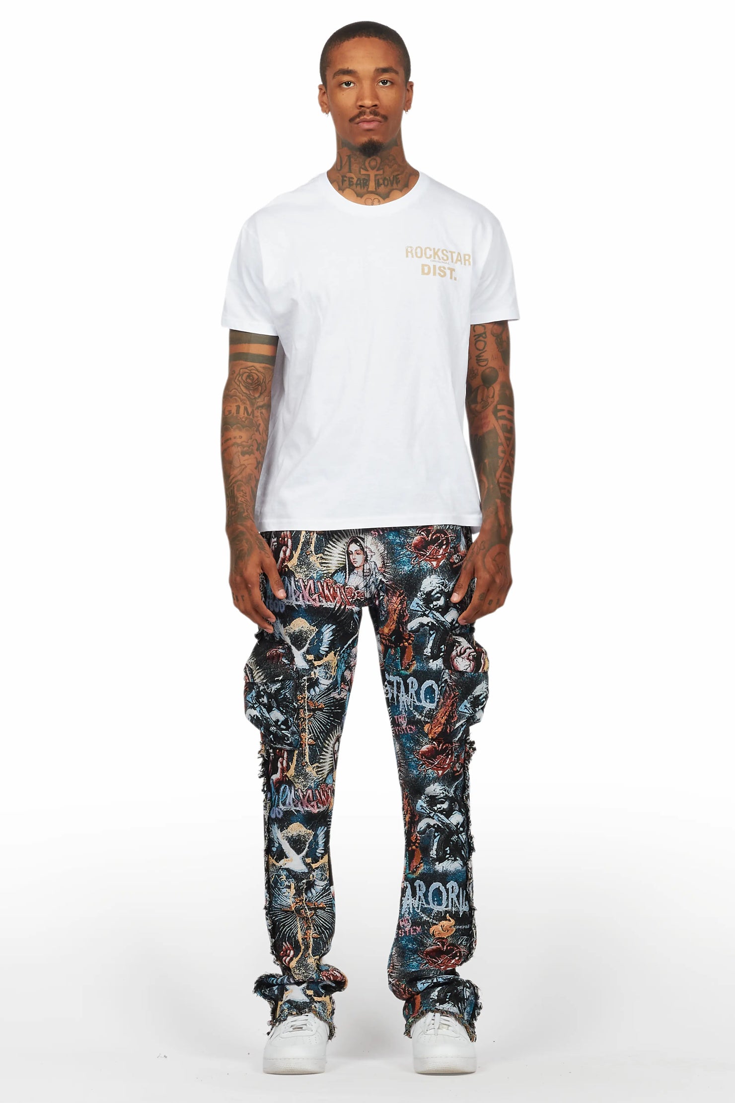 Dalai Multi Stacked Tapestry Flare Jean