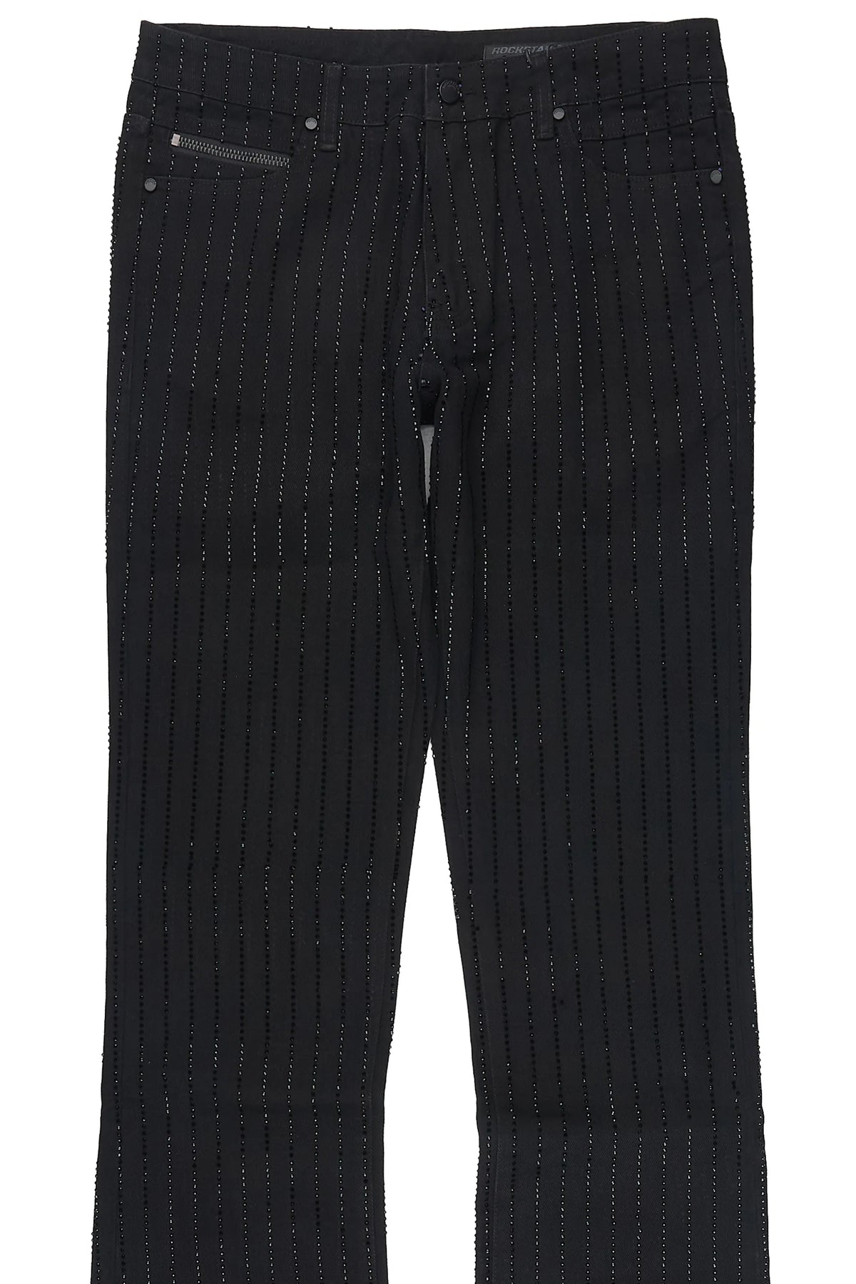 Mori Black Rhinestone Stacked Flare Jean