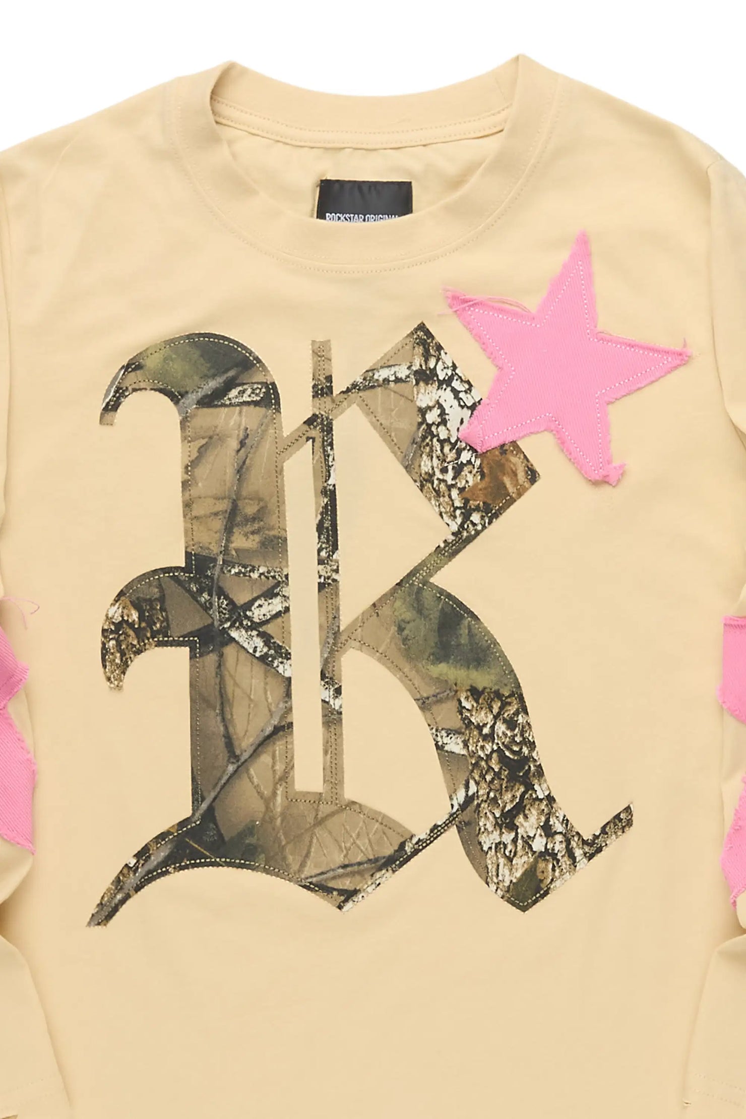 Girls Delgera Beige/Pink L/S T-Shirt