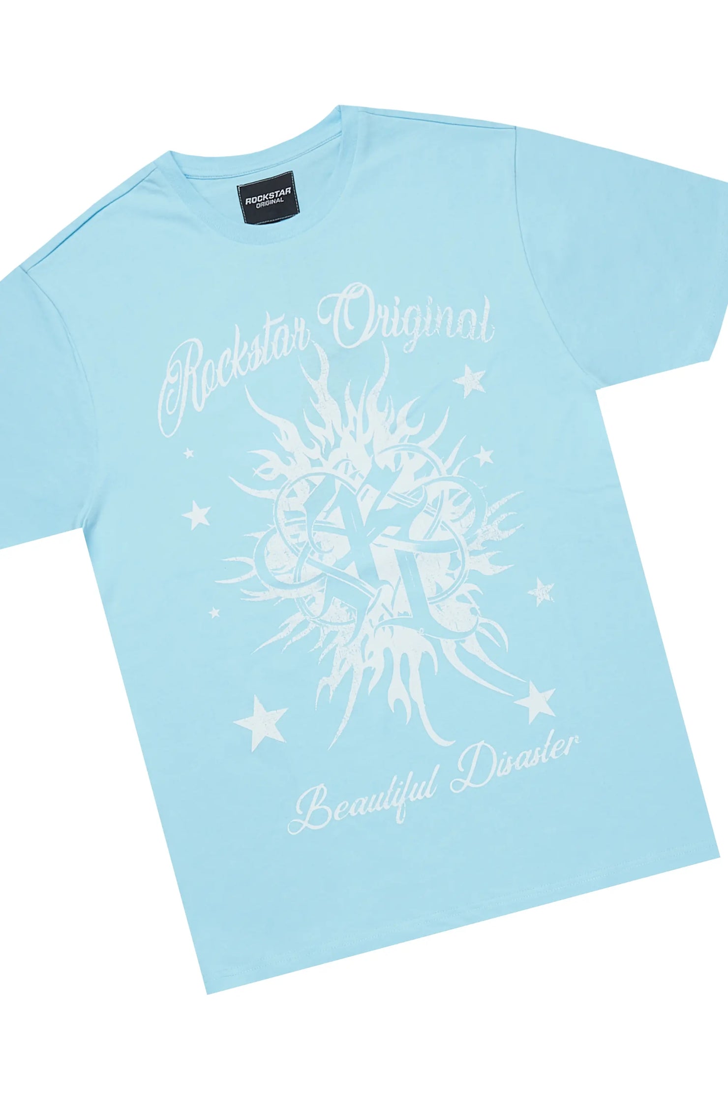 Spiral Baby Blue T-Shirt Short Set