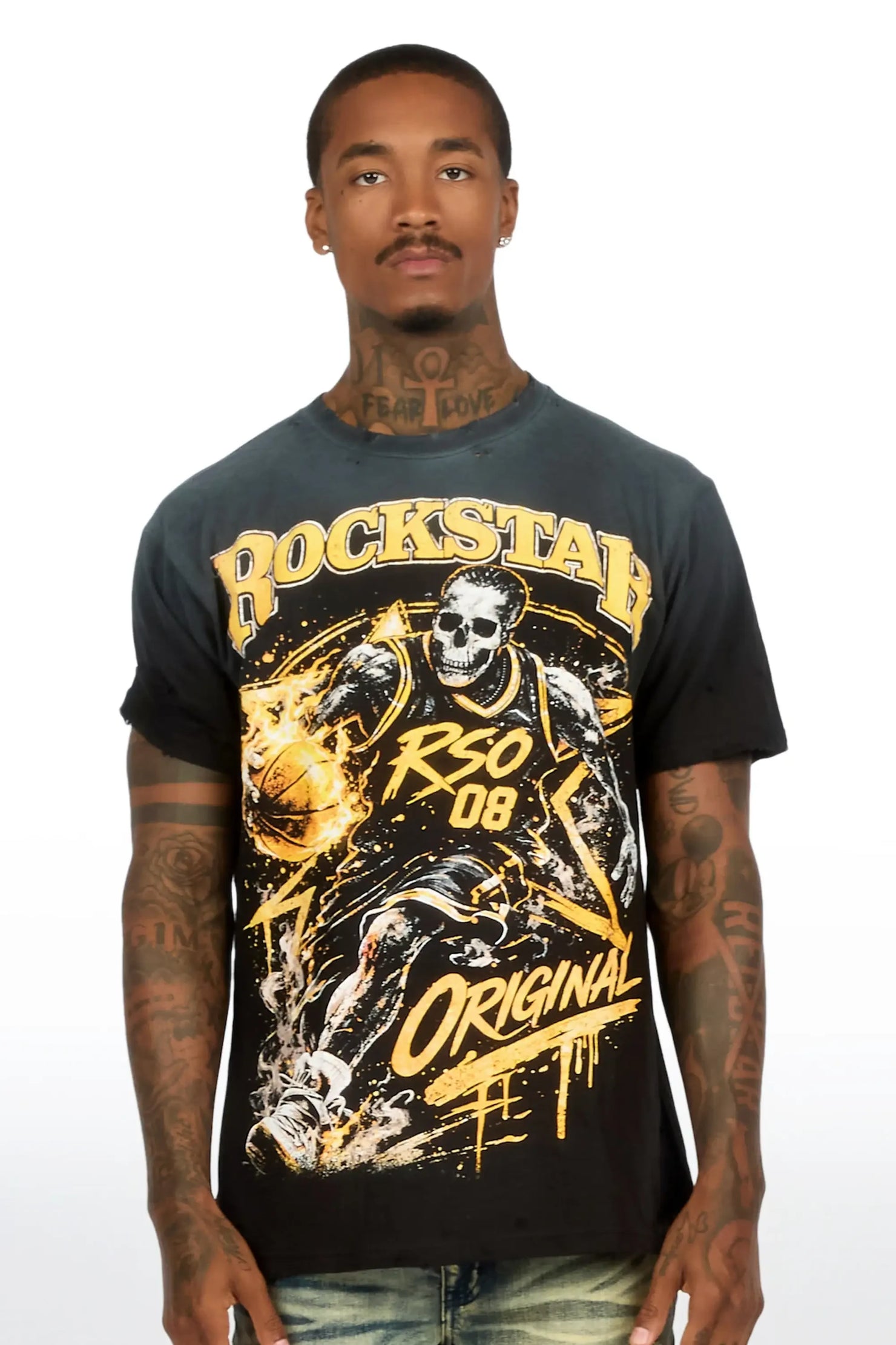 Mingo Black Oversized Graphic T-Shirt
