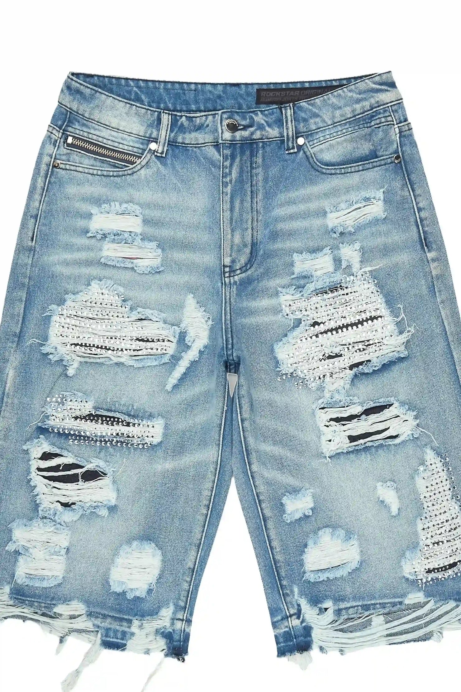 Mathey Light Blue Rhinestone Jort