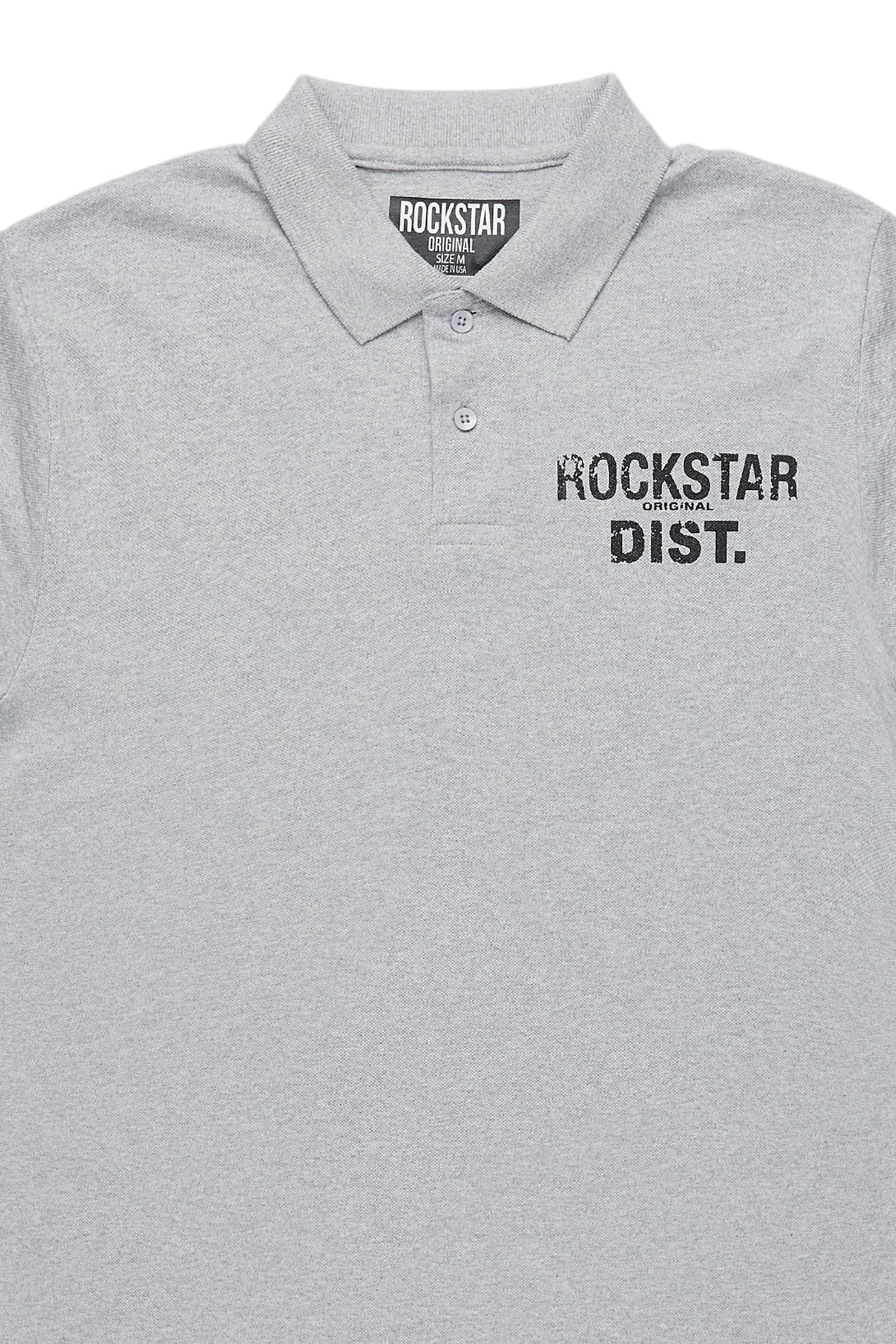 Flynn Heather Grey/Black Polo Shirt