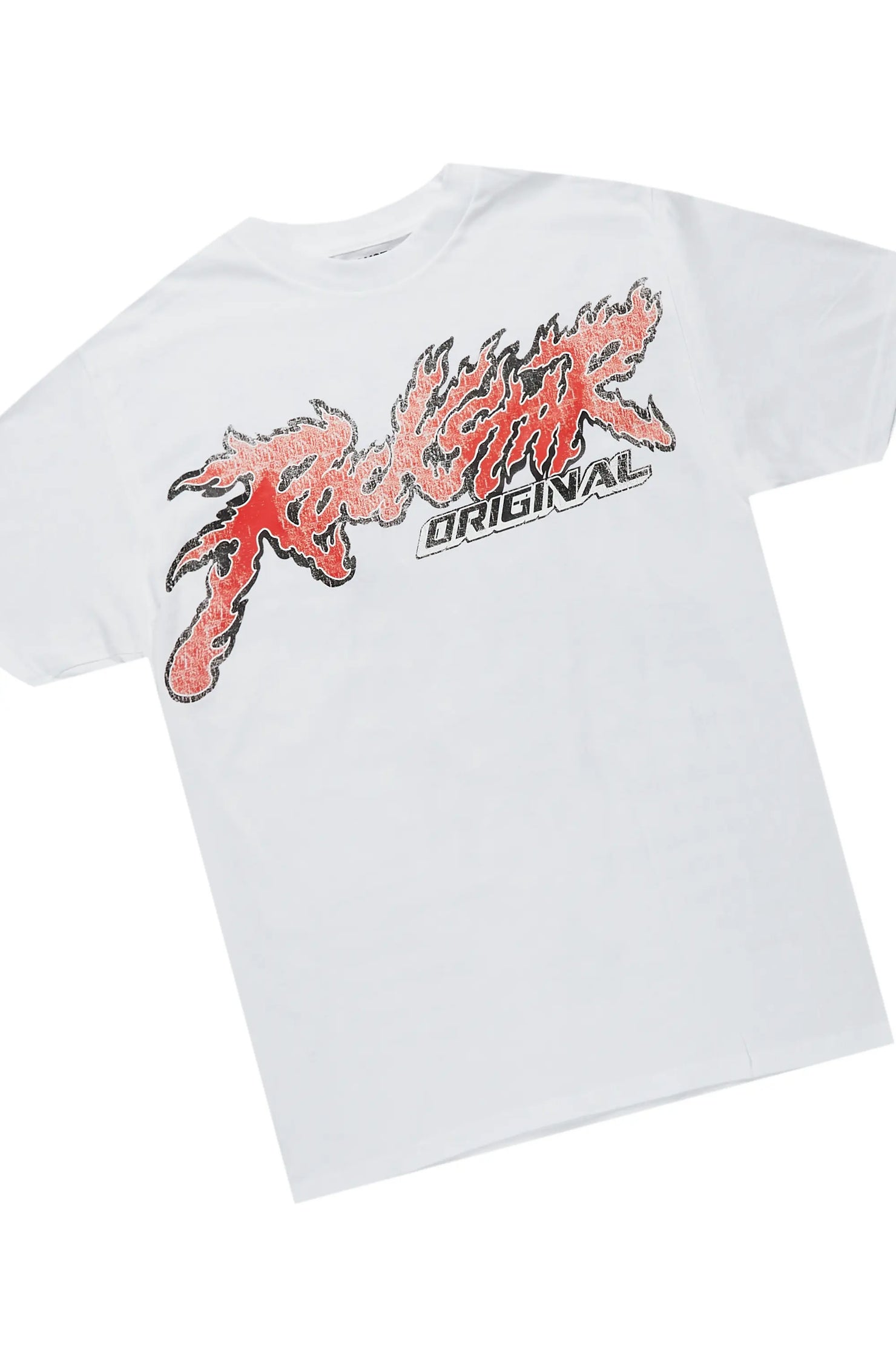 Yash White/Beige T-Shirt Short Set