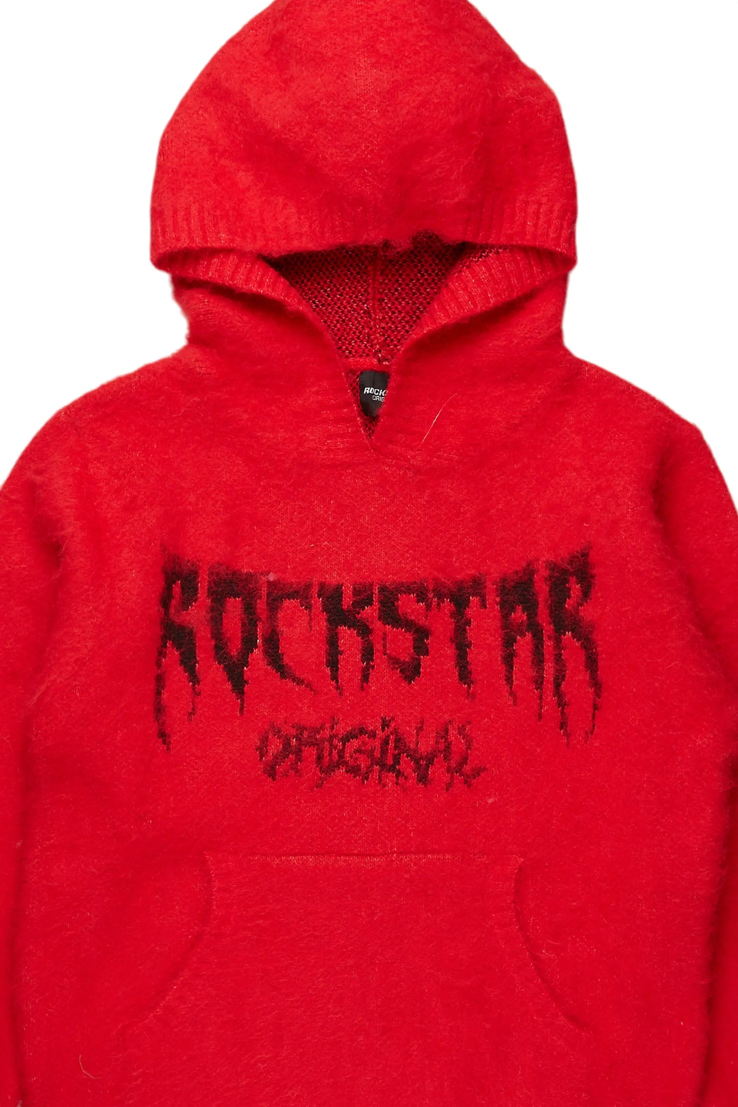 Andros Red Graphic Knitted Hoodie