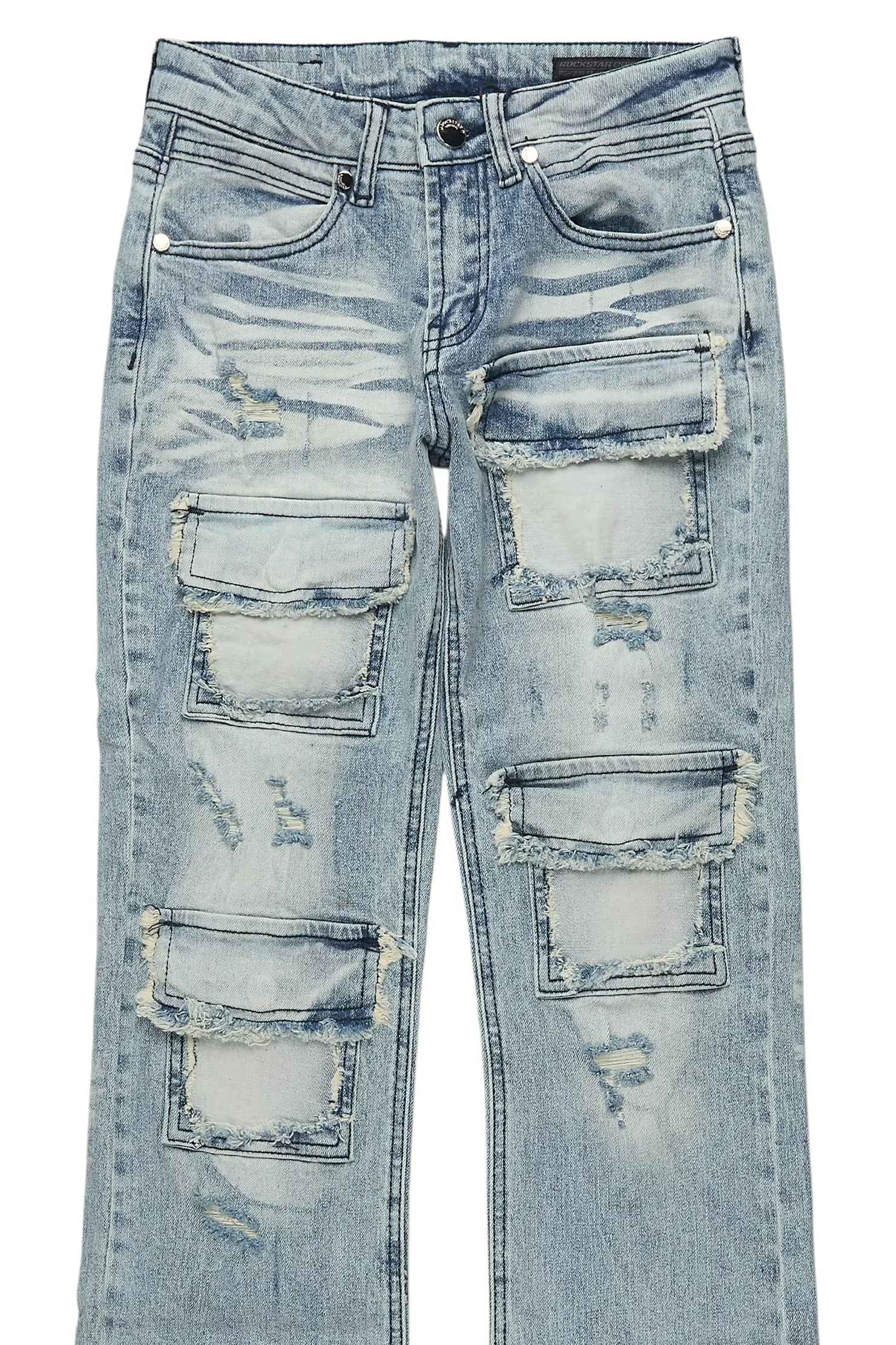 Boys Petrus Blue Stacked Flare Jean