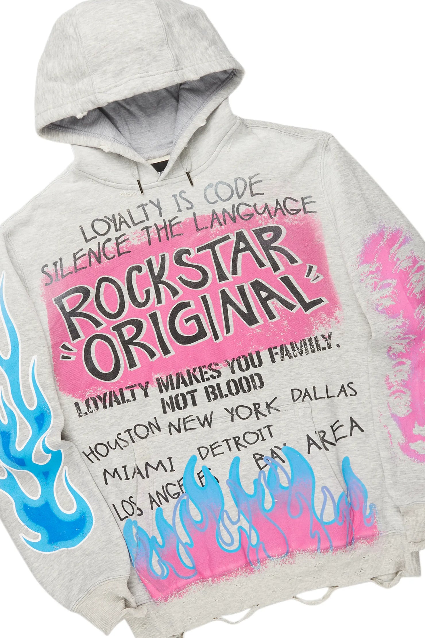 Beno Grey Hoodie/Stacked Flare Jean Set