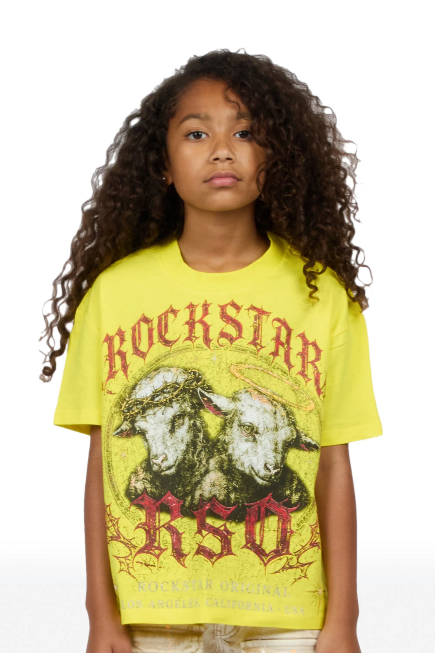 Girls Dezz Yellow Graphic T-Shirt
