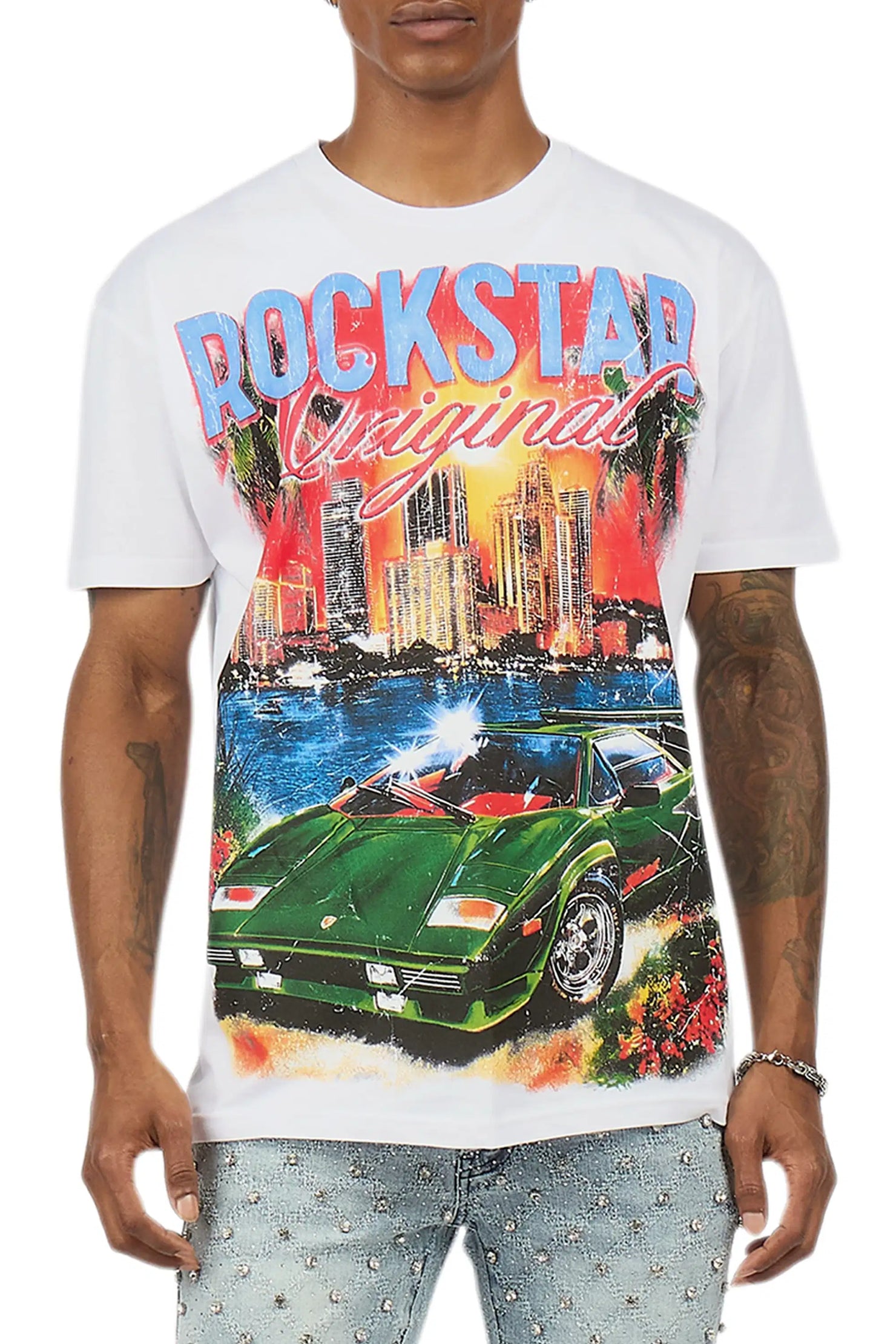 Jhaezar White Oversized Graphic T-Shirt