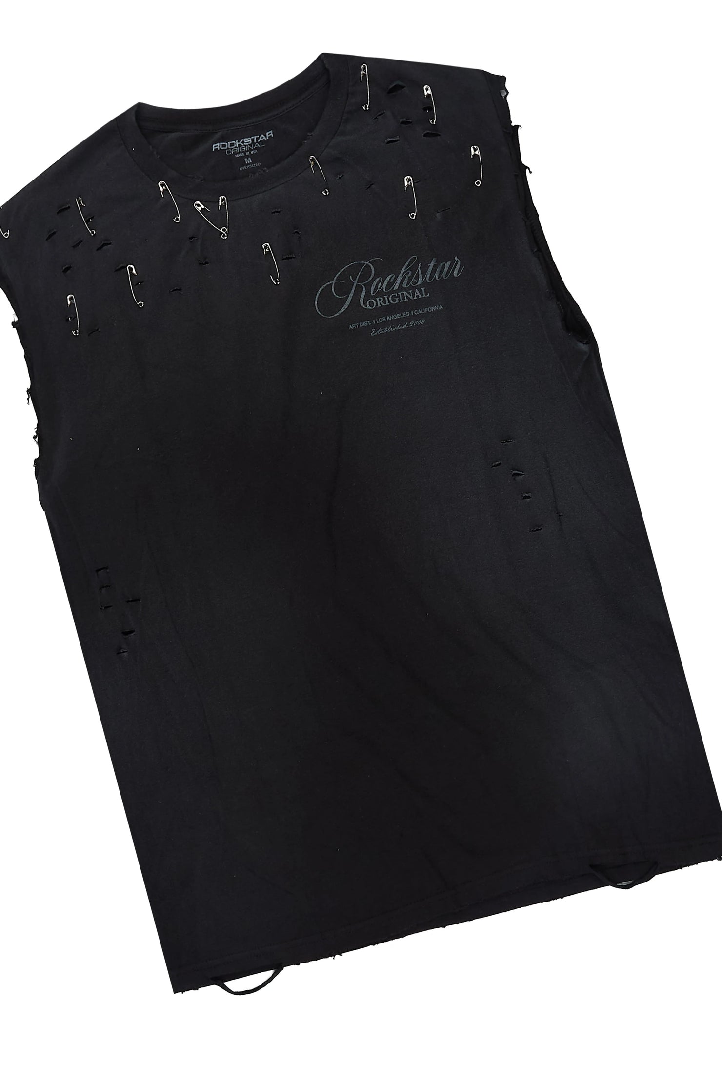 Yozi Black Oversized Graphic T-Shirt & Quatz Leather Stacked Flare Jean
