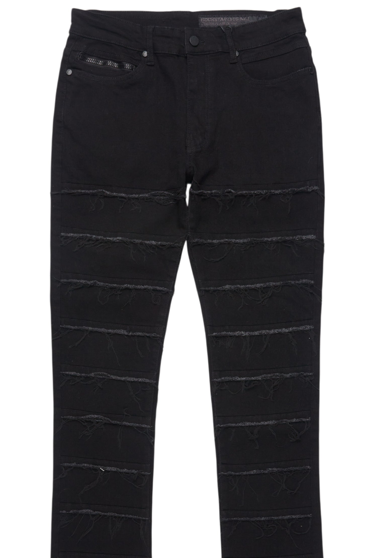 Waylon Jet Black Stacked Flare Jean