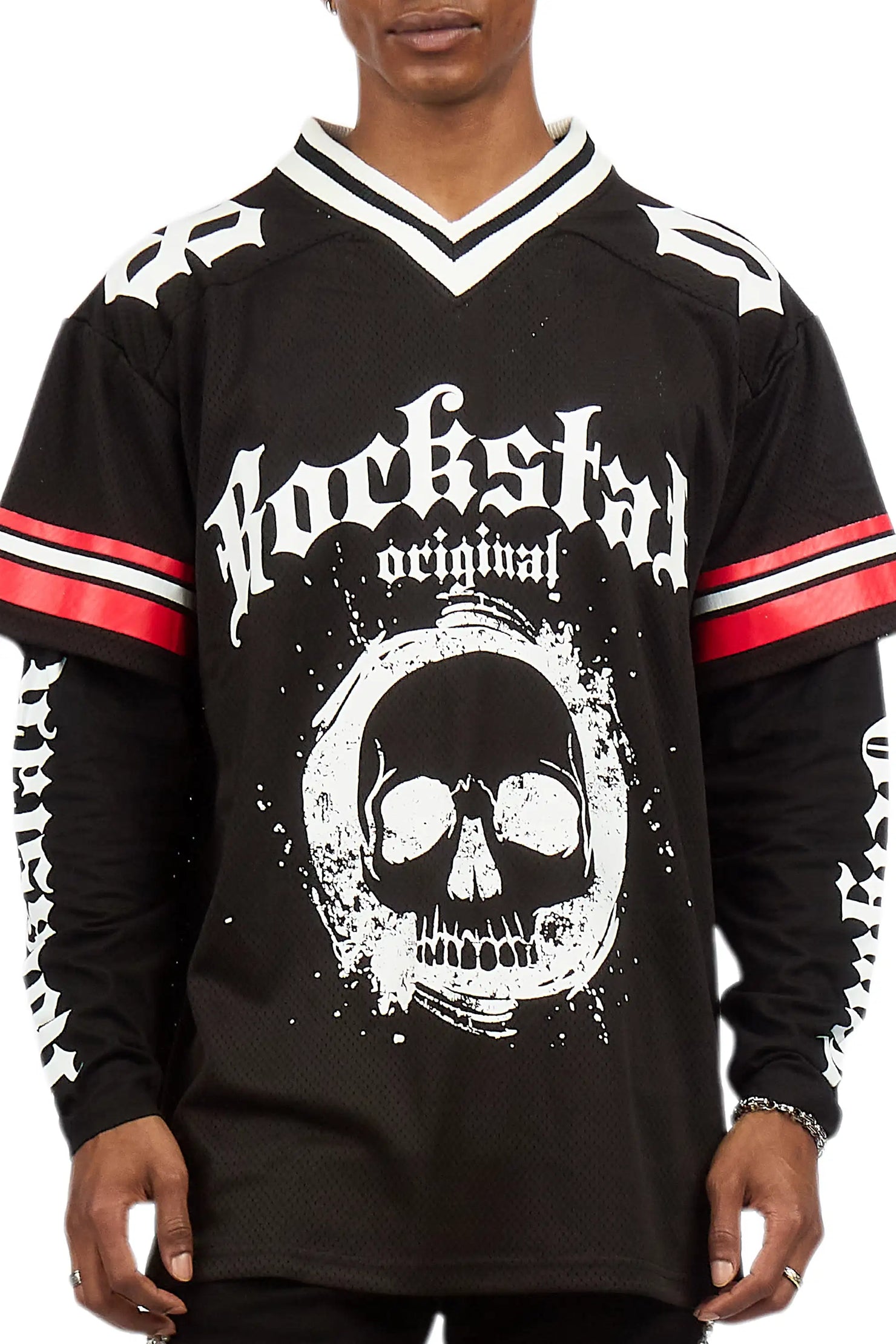 Taika Black Double Layer L/S Mesh Jersey