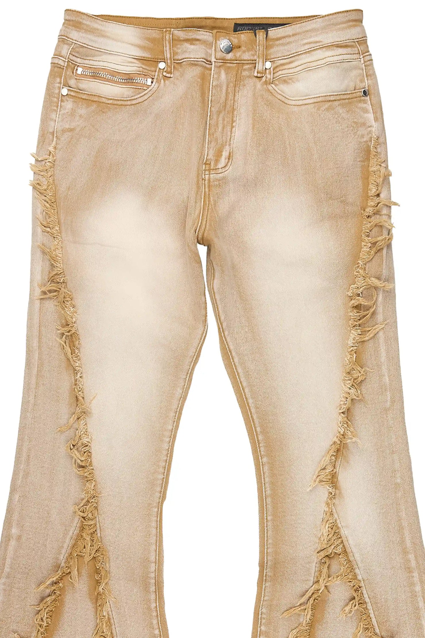 Vane Beige Stacked Super Flare Jean