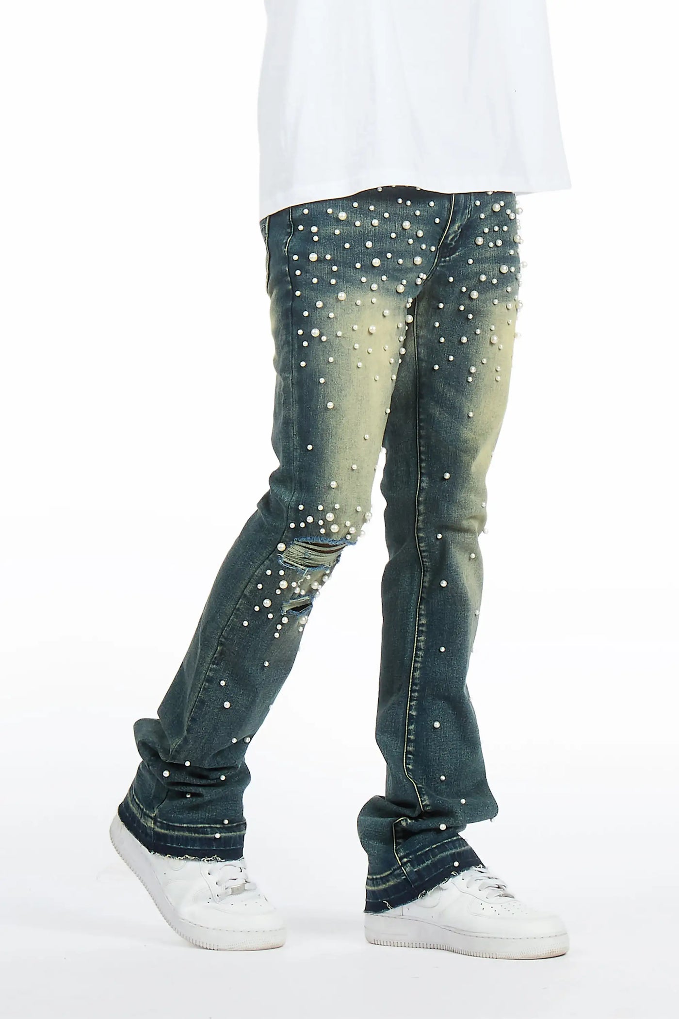 Lennux Dark Blue Pearl Stacked Fit Jean– Rockstar Original