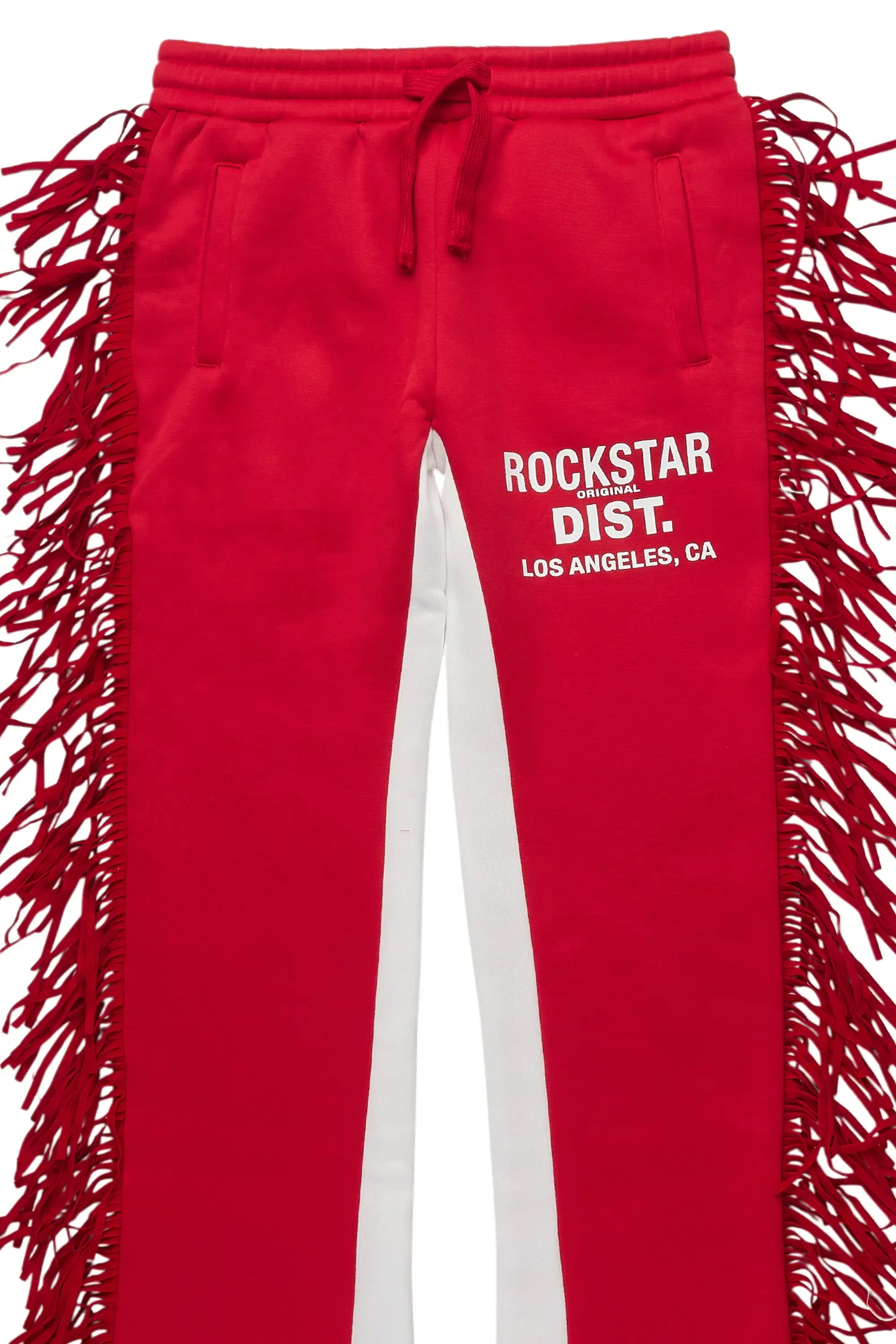 Girls Kendra Red Fringe Stacked Flare Pant