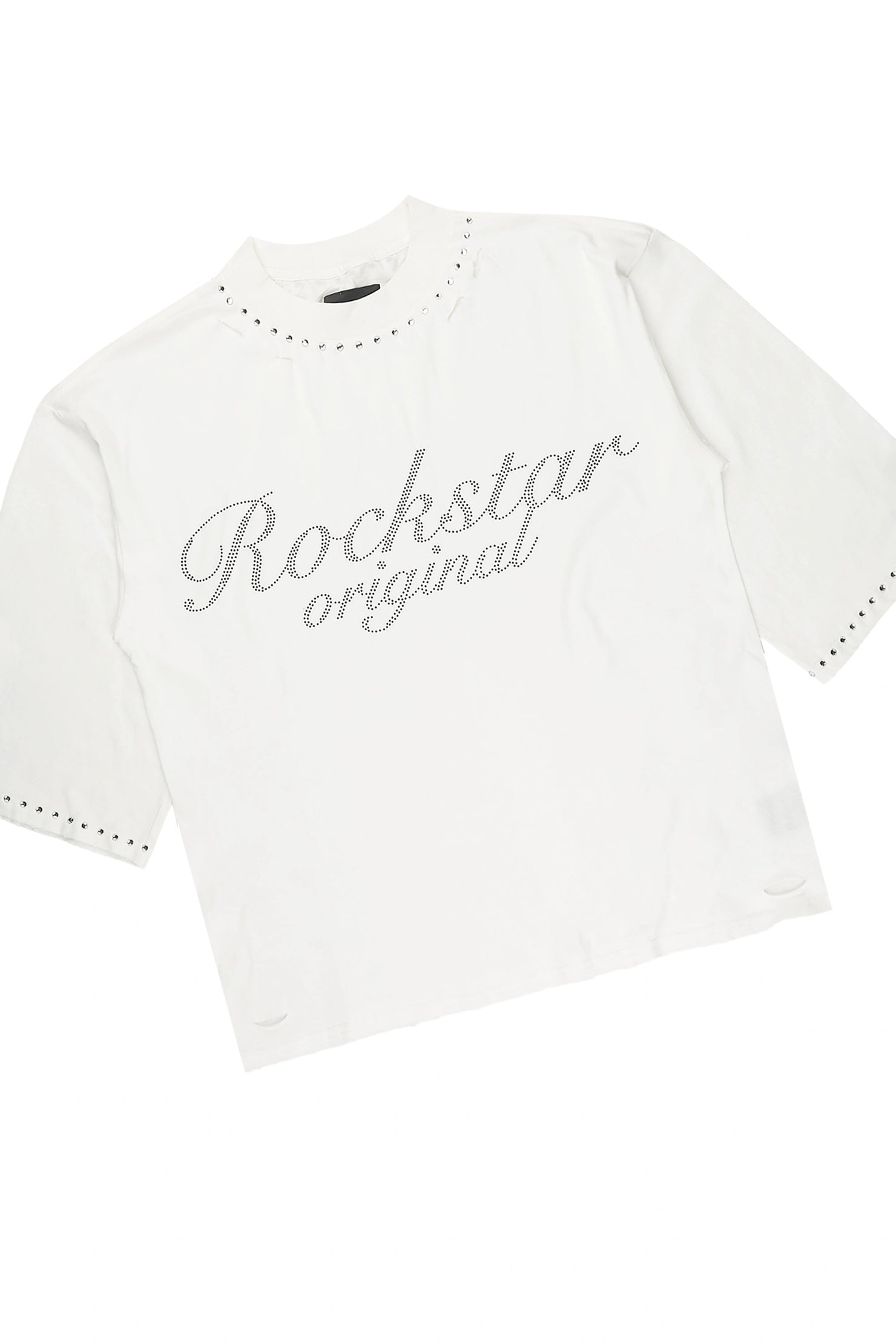 Tryst Grey Rhinestone T-Shirt Denim Jort Set