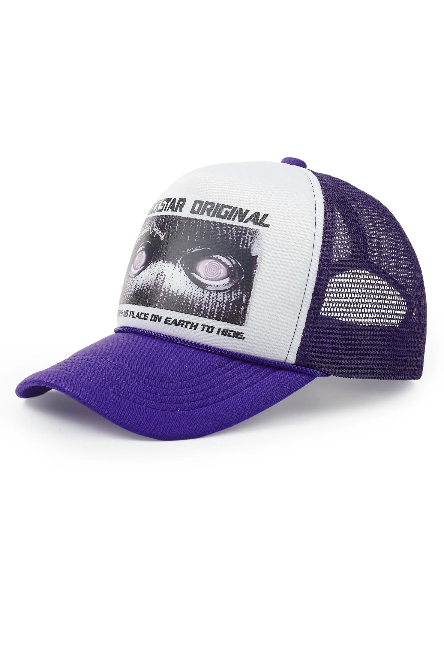 Ernesto White/Purple Trucker Hat