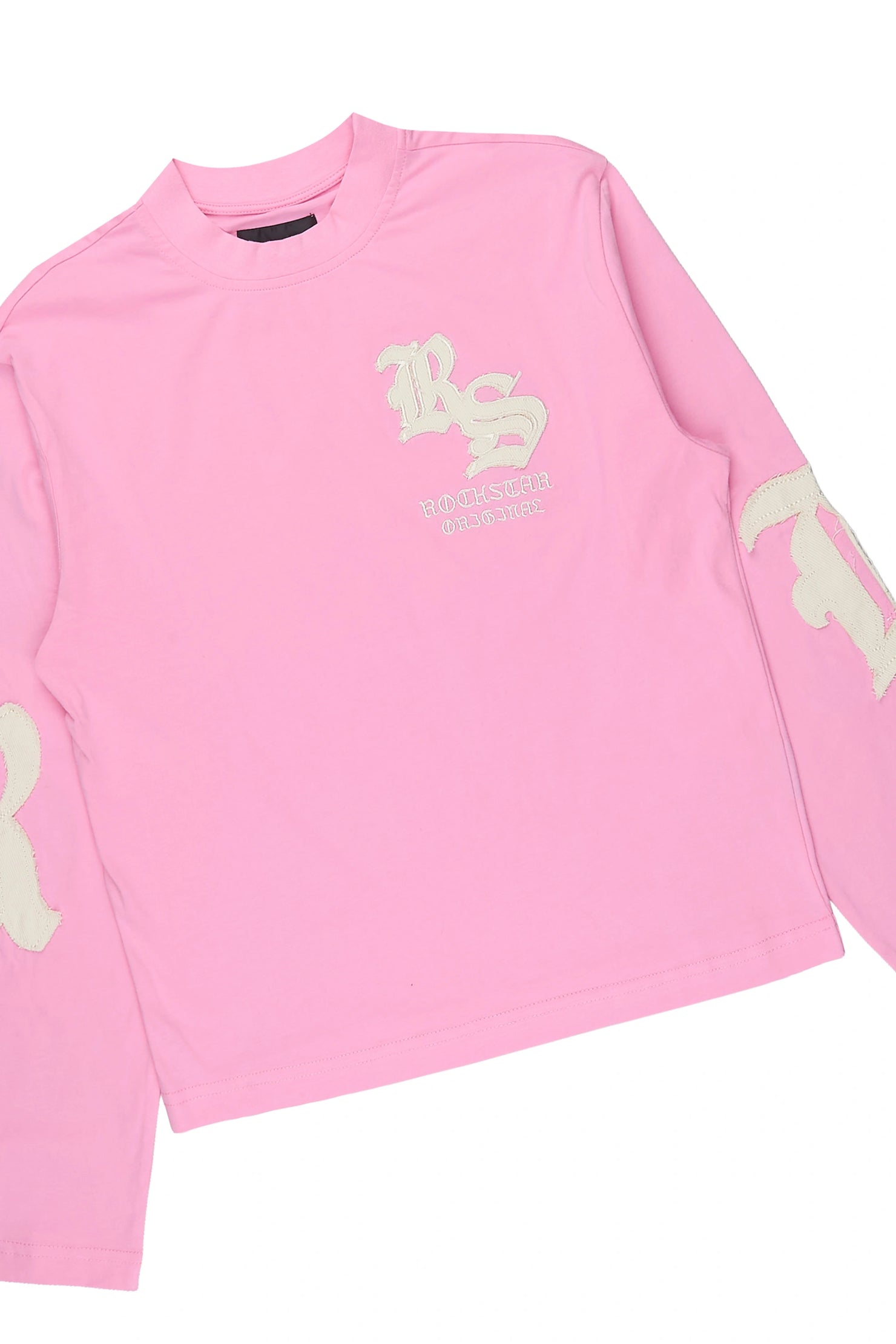 Girls Shironda Pink/Cream Long Sleeve Stacked Track Set