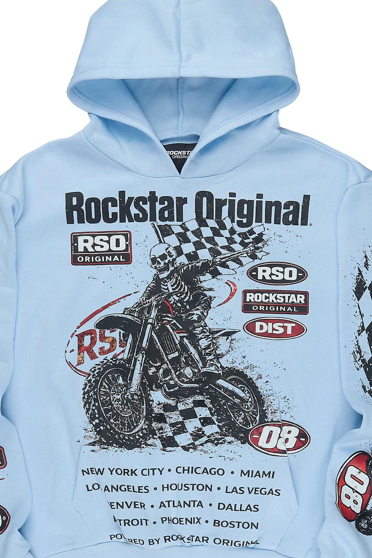 Boys Ryatt Light Blue Graphic Hoodie
