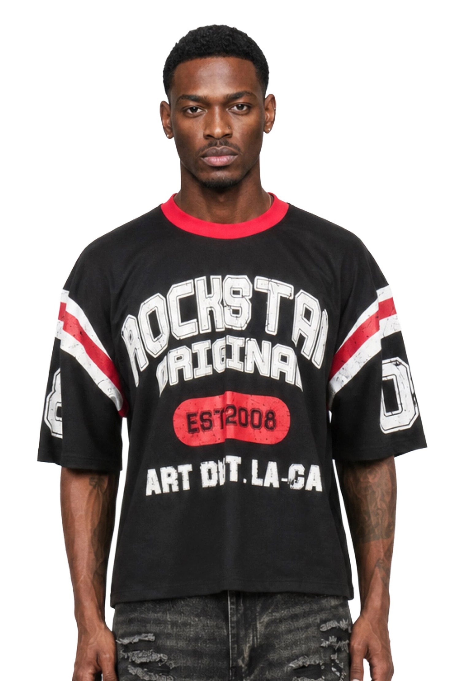 Vidam Black Boxy Crop Tee