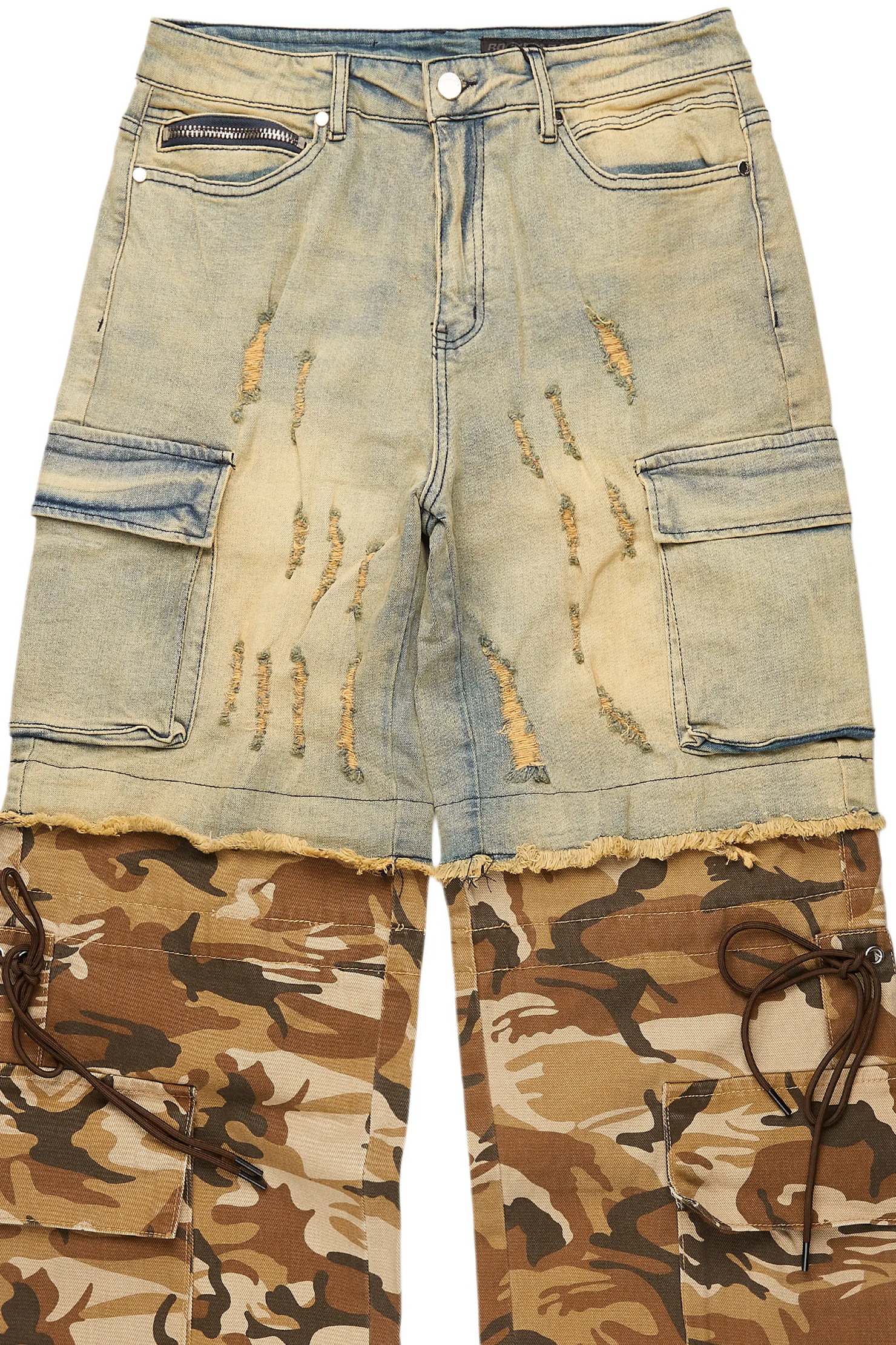 Baatar Blue/Brown Camo Baggy Fit Jean