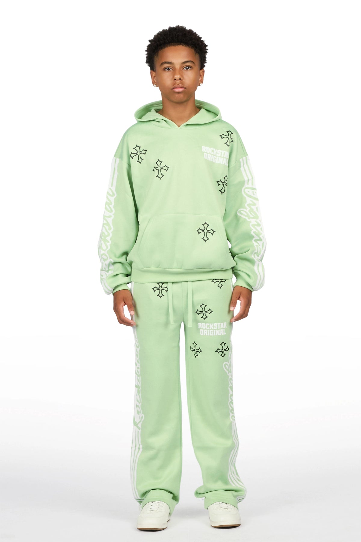 Boys Osso Sage Hoodie Stacked Track Set