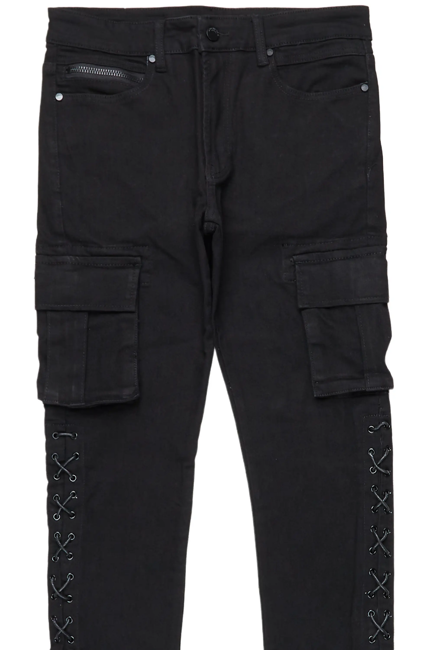 Ronoh Black Stacked Flare Jean