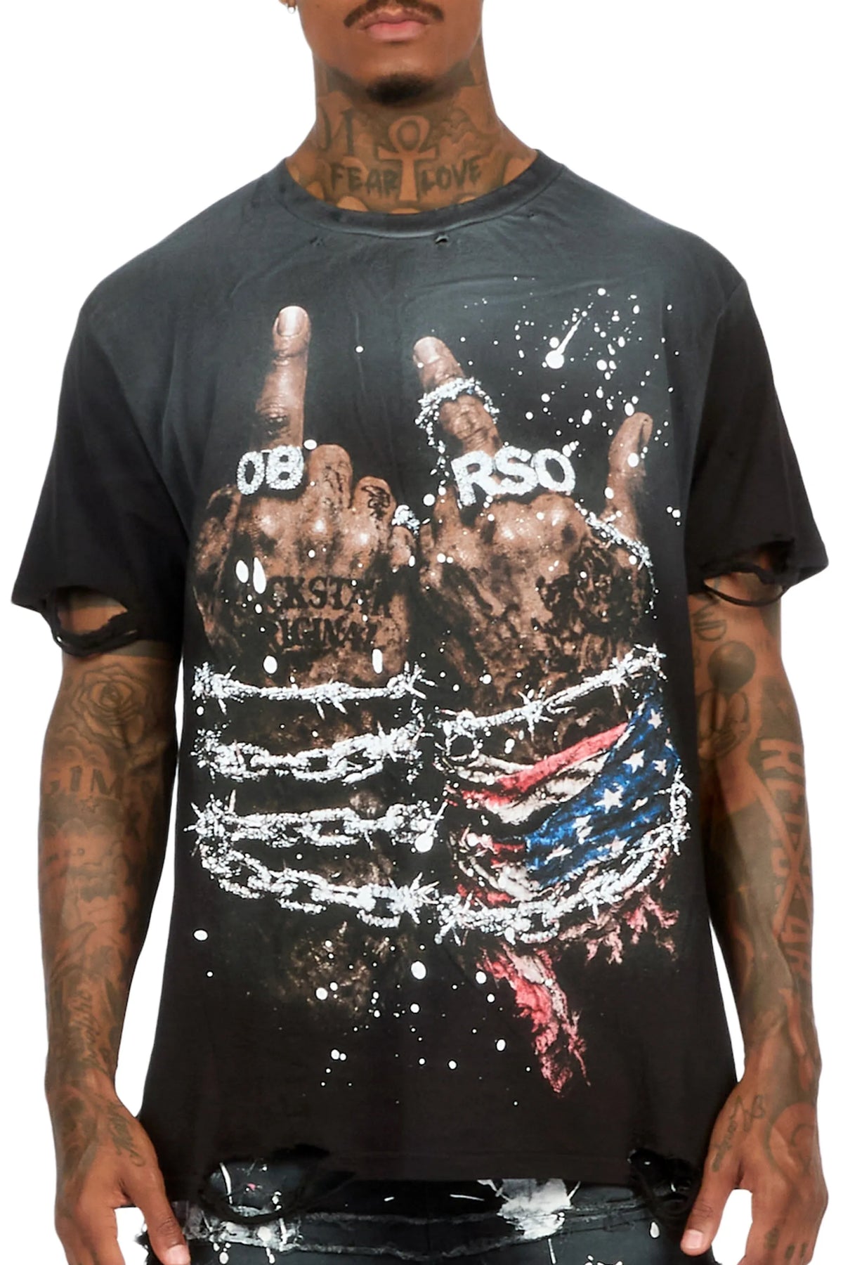Melo Black Oversized Graphic T-Shirt
