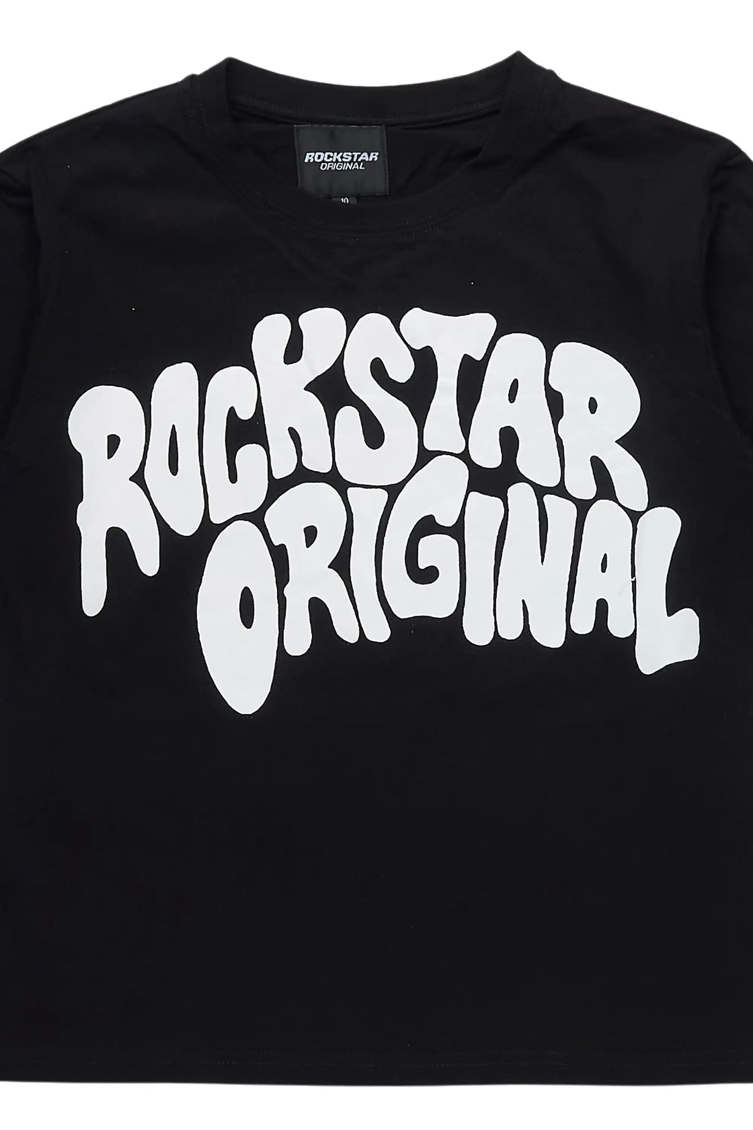 Girls Monique Black/White Double Layer L/S Graphic T-Shirt